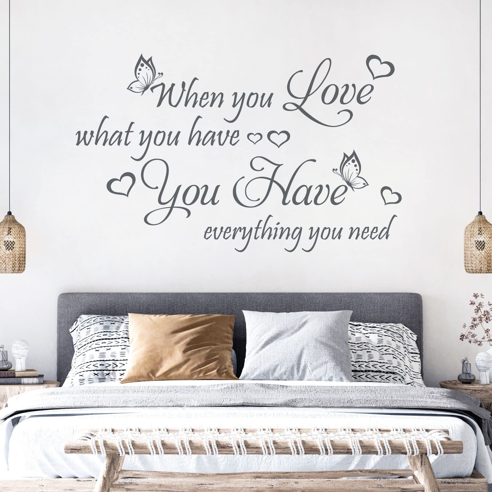 When You Love What You Have, You Have Everything ... - Quote Decal Wall Sticker [XLarge] [Dark Grey] — image 1