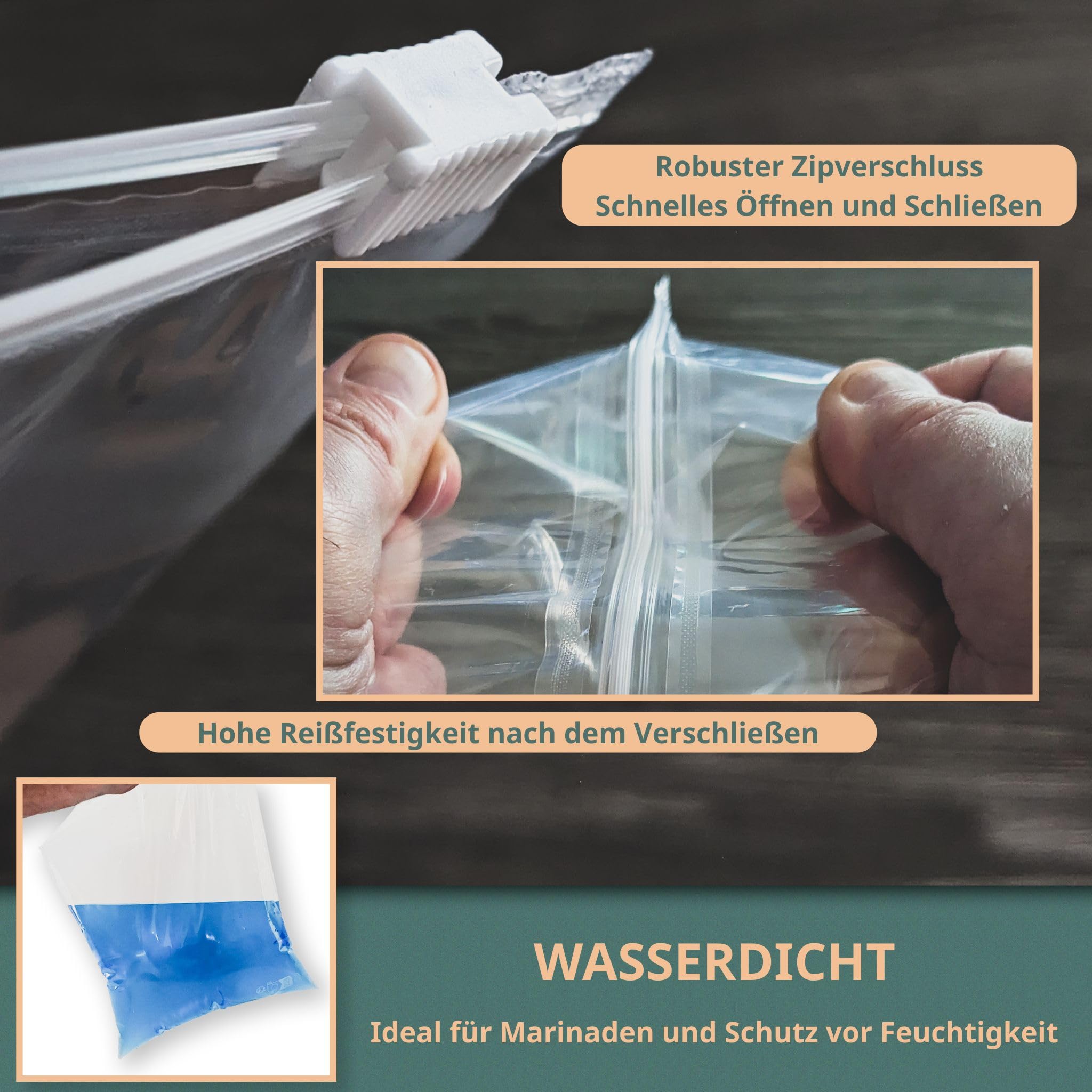 PACKY - Gefrierbeutel 40x30 cm 250 Stück - Reißverschluss Beutel Zip - Frischhaltung | Dicht Verschluss