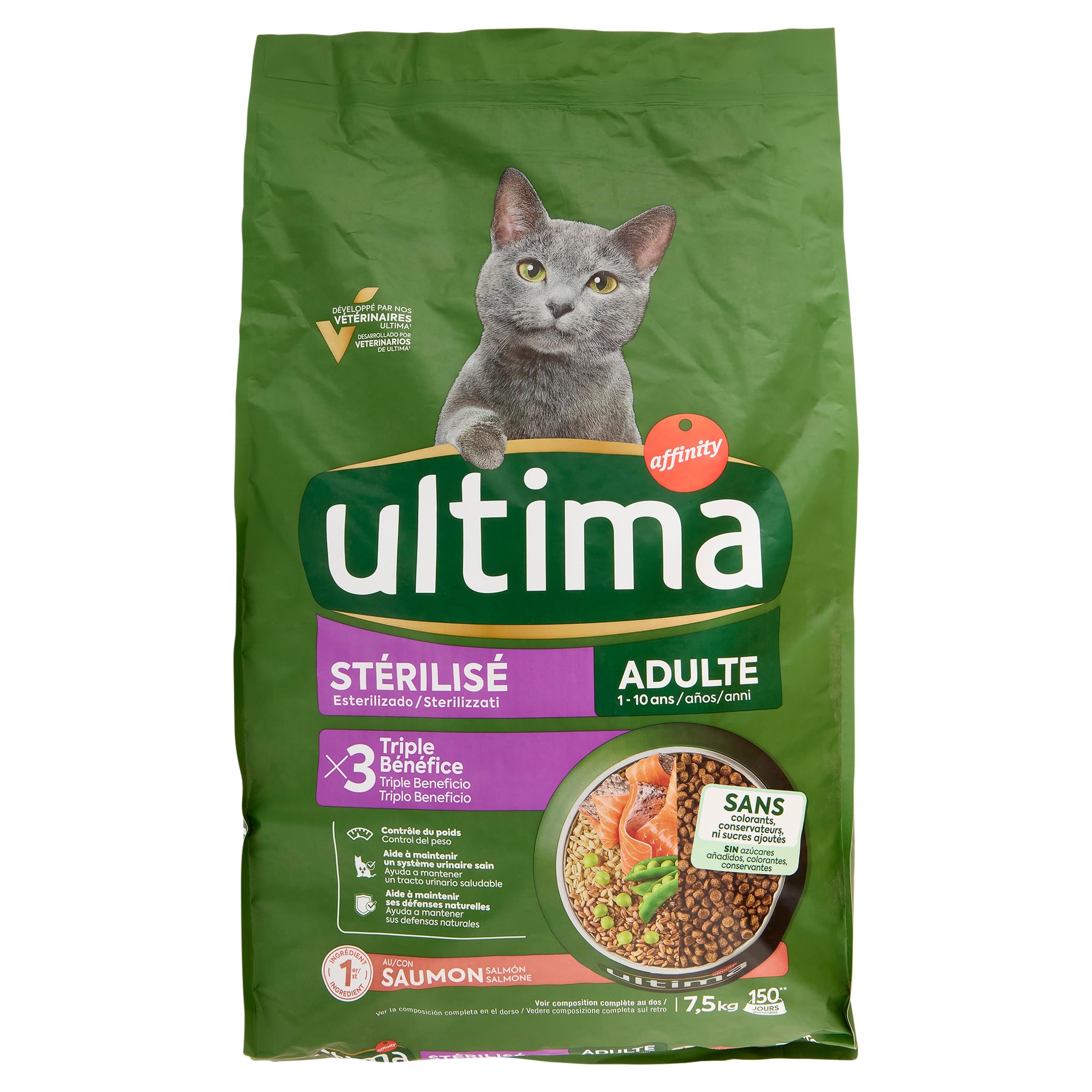 Ultima Pienso para gatos esterilizados adultos con salmón - 7.5 kg