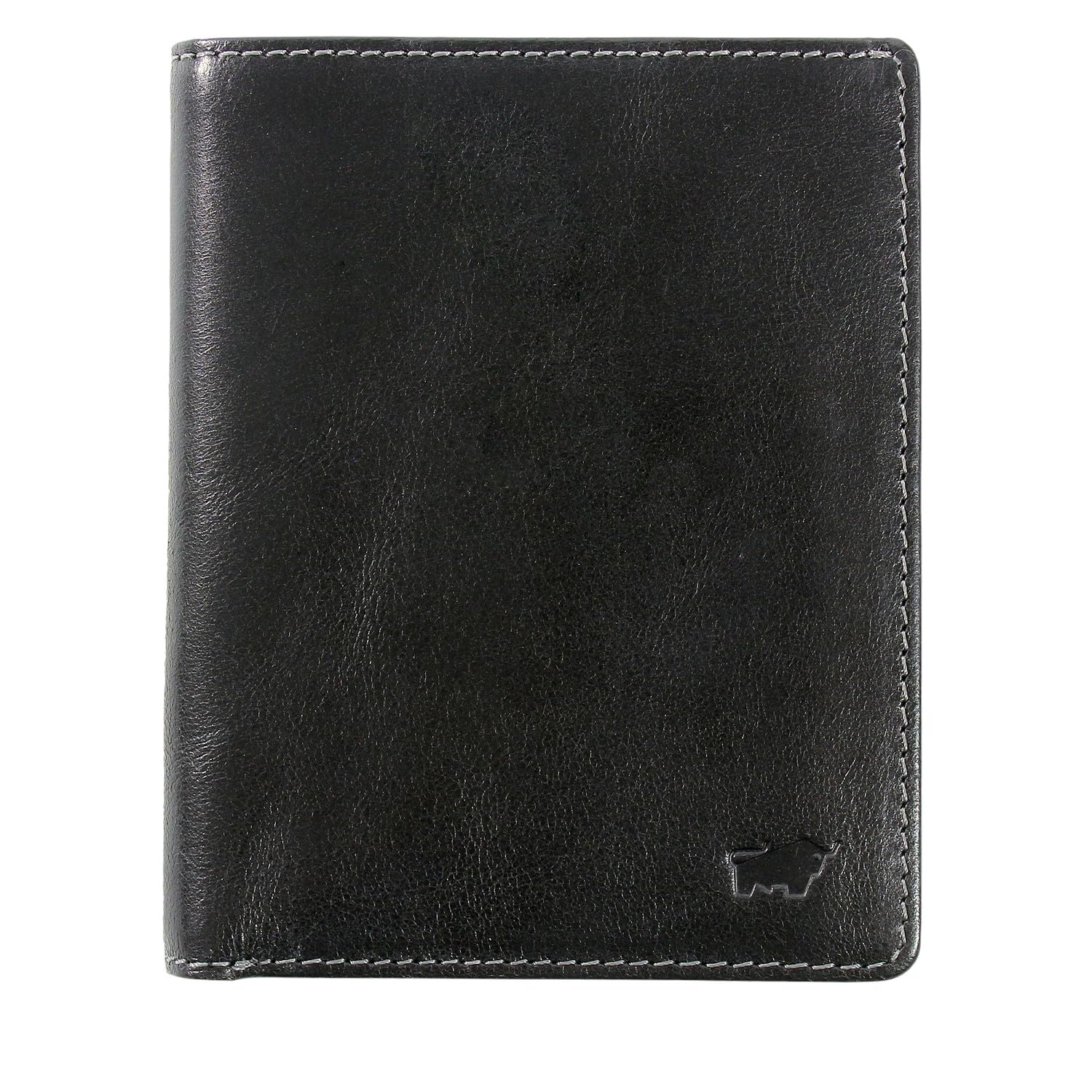 BRAUN BÜFFEL - Herren RFID Geldbörse Hochformat Arezzo - 8 Kartenfächer aus echtem Rindleder Schlichtes Design - Edles Schwarz