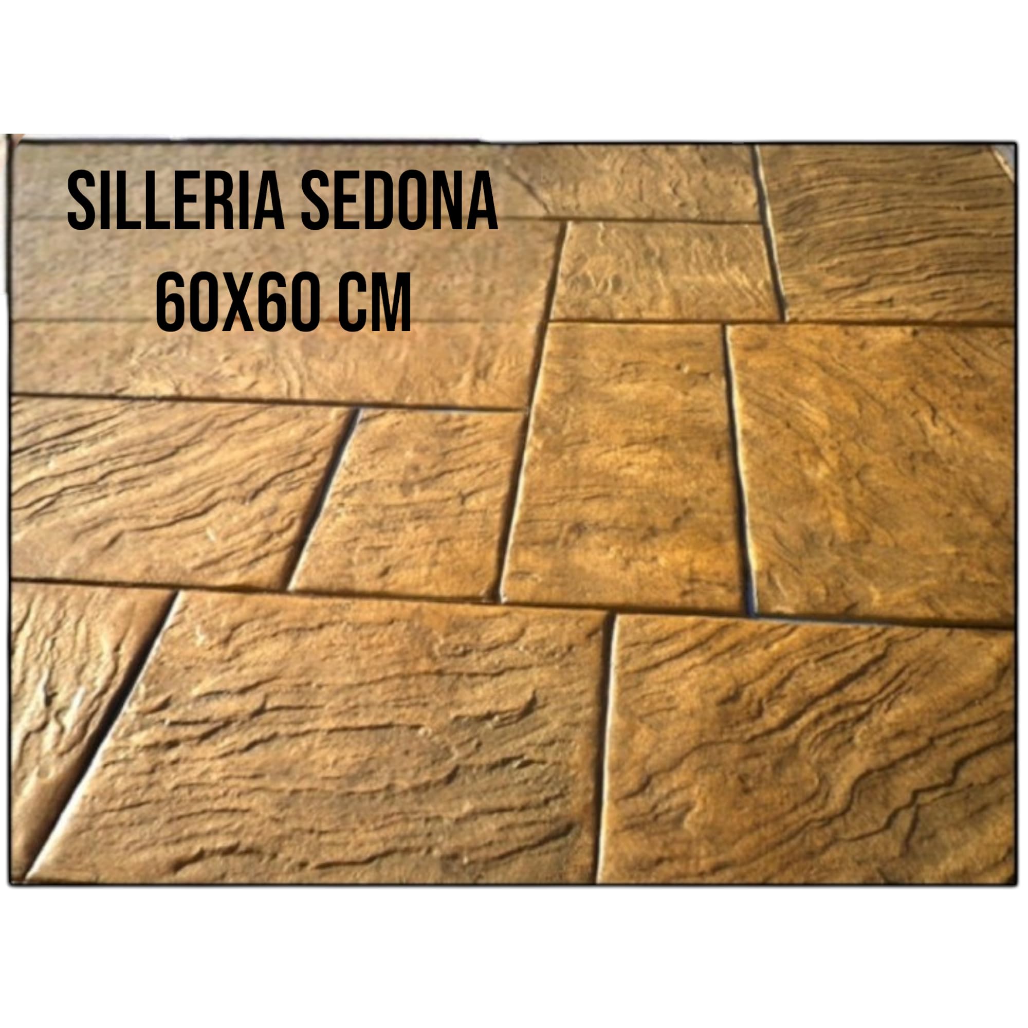 Molde para hormigón impreso Plantilla Textura Silleria Sedona 60x60 cm- Moldes Hormigon Impreso estampado Tematización (KIT 2 SEMIRIGIDOS + 1 FLEXIBLE)
