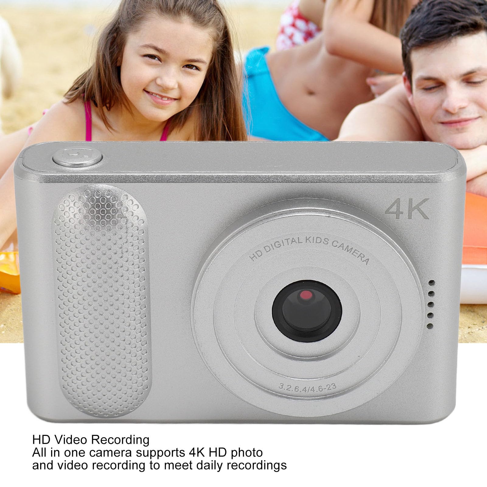 Fotocamera Digitale, Fotocamera Compatta Stabilizzazione Elettronica 'immagine Schermo TFT da 2,4 Pollici Messa a Fuoco Automatica HD da 48 MP per Vlog (Color argento)