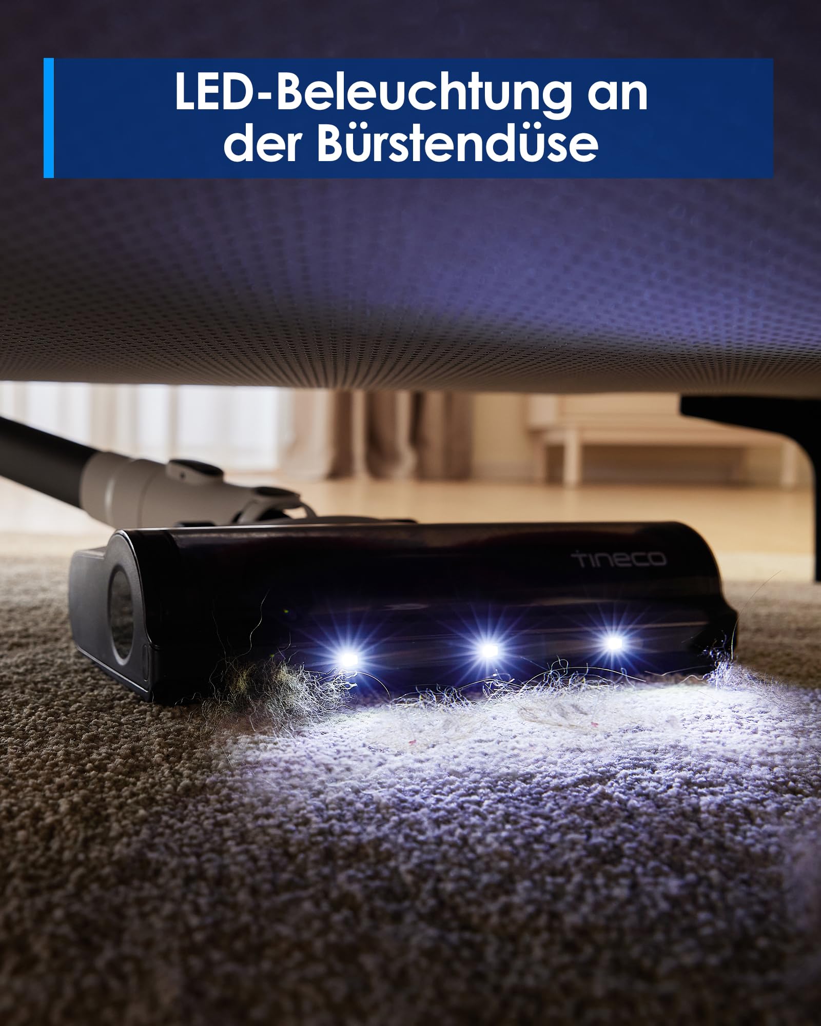 Tineco Pure ONE A25 Akku-Staubsauger, 200AW Starke Saugleistung, bis zu 60 Min Laufzeit, LED-Frontlicht, PureCyclone-Technologie, 6-stufiges Filtersystem
