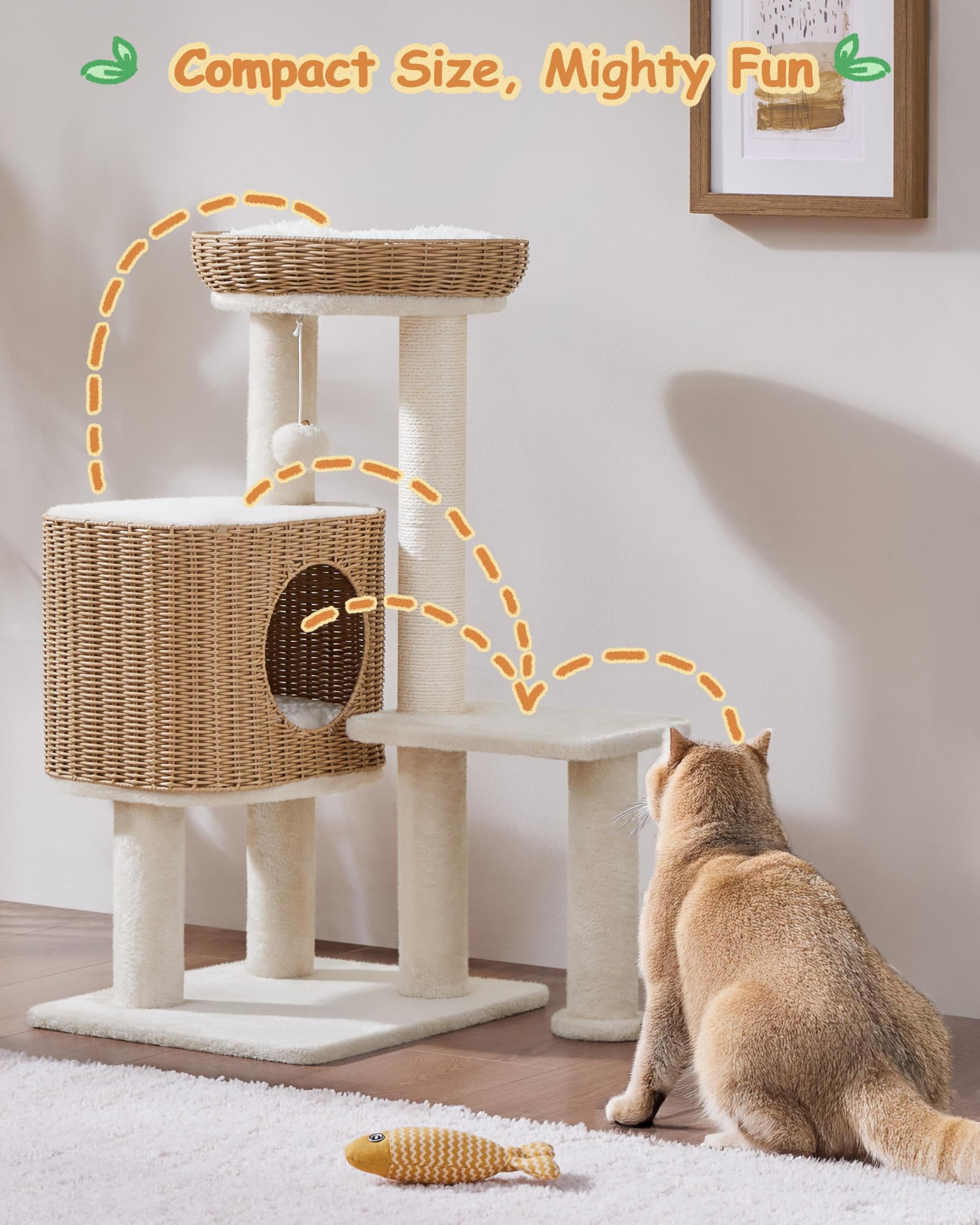 PawHut kattenboom, krabboom, klimboom voor katten, sisal, plafondhoogte 60 x 45 x 240-260 cm, grijs