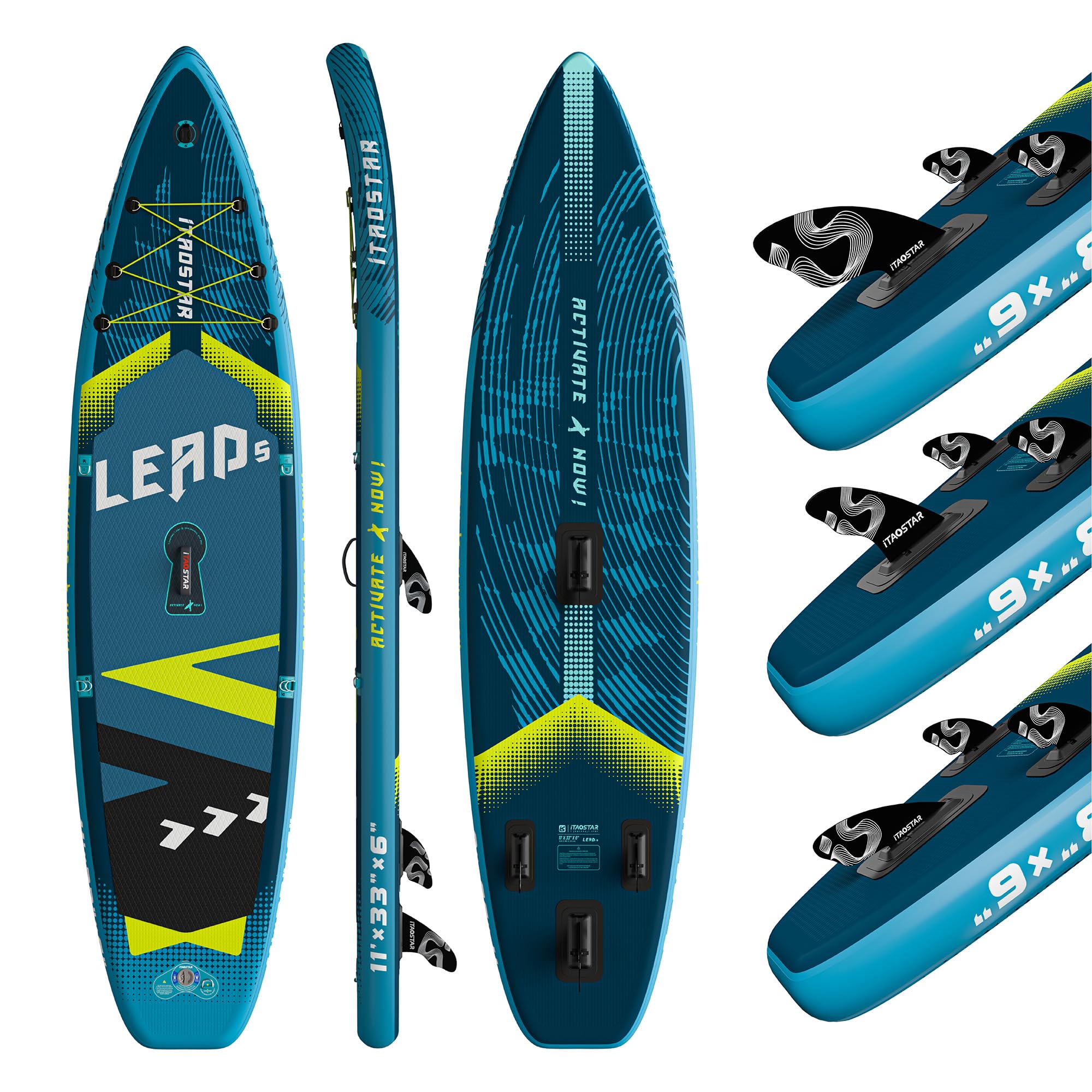 iTAOSTAR Lead 12' × 35"/11' × 33" Stand Up Paddle Board, Inflatable SUP Board with 5 Fins Stable Design fo Youth, All Skill Levels, Lakes, Oceans