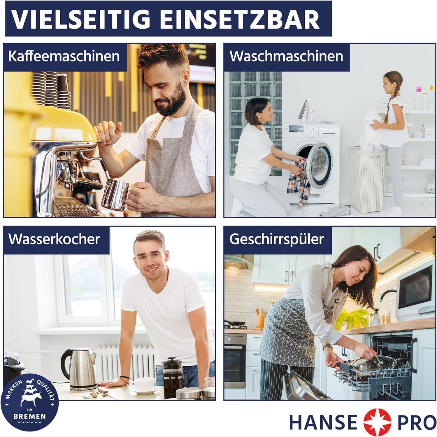HANSE PRO Pflege-Set für Luftbefeuchter und Luftwäscher, 2 x 5000 ml I Hygiene-Mittel I hält Verdunstwasser hygienisch einwandfrei I Universal-Entkalker I gegen Wiederverkalkung