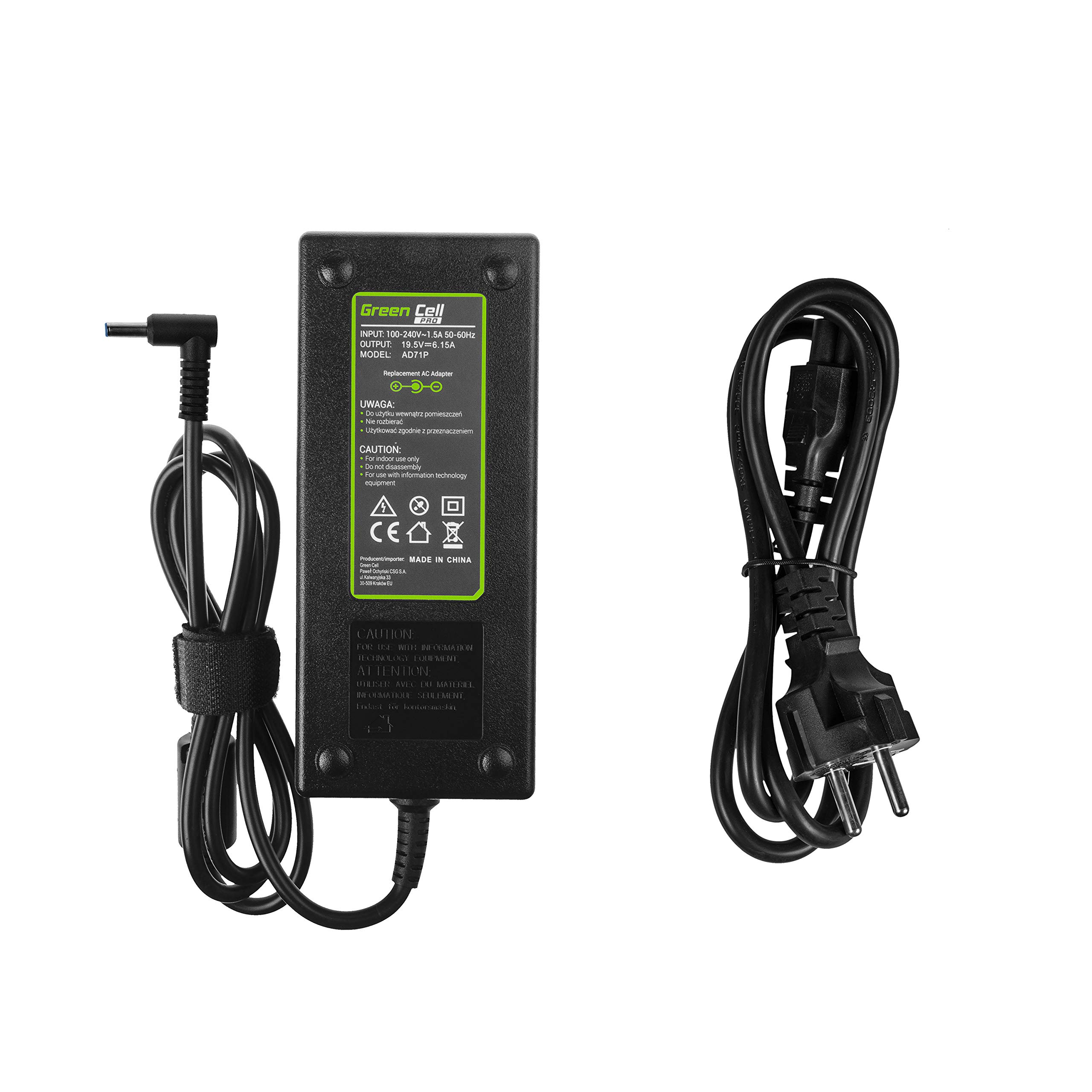 GC PRO Caricabatterie per HP Pavilion 15-BC011TX 15-BC012TX 15-BC013TX 15-BC014NL Laptop Notebook Portatile Caricatore Alimentatore (19.5V 6.15A 120W)