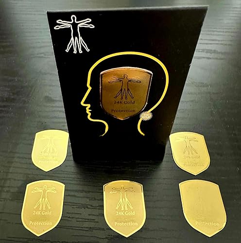 Miniatura 1 de AlphaDesignLuxe Etiqueta engomada de protección de oro de 24 quilates Bloqueador de teléfono móvil Escudo de salud para teléfonos inteligentes