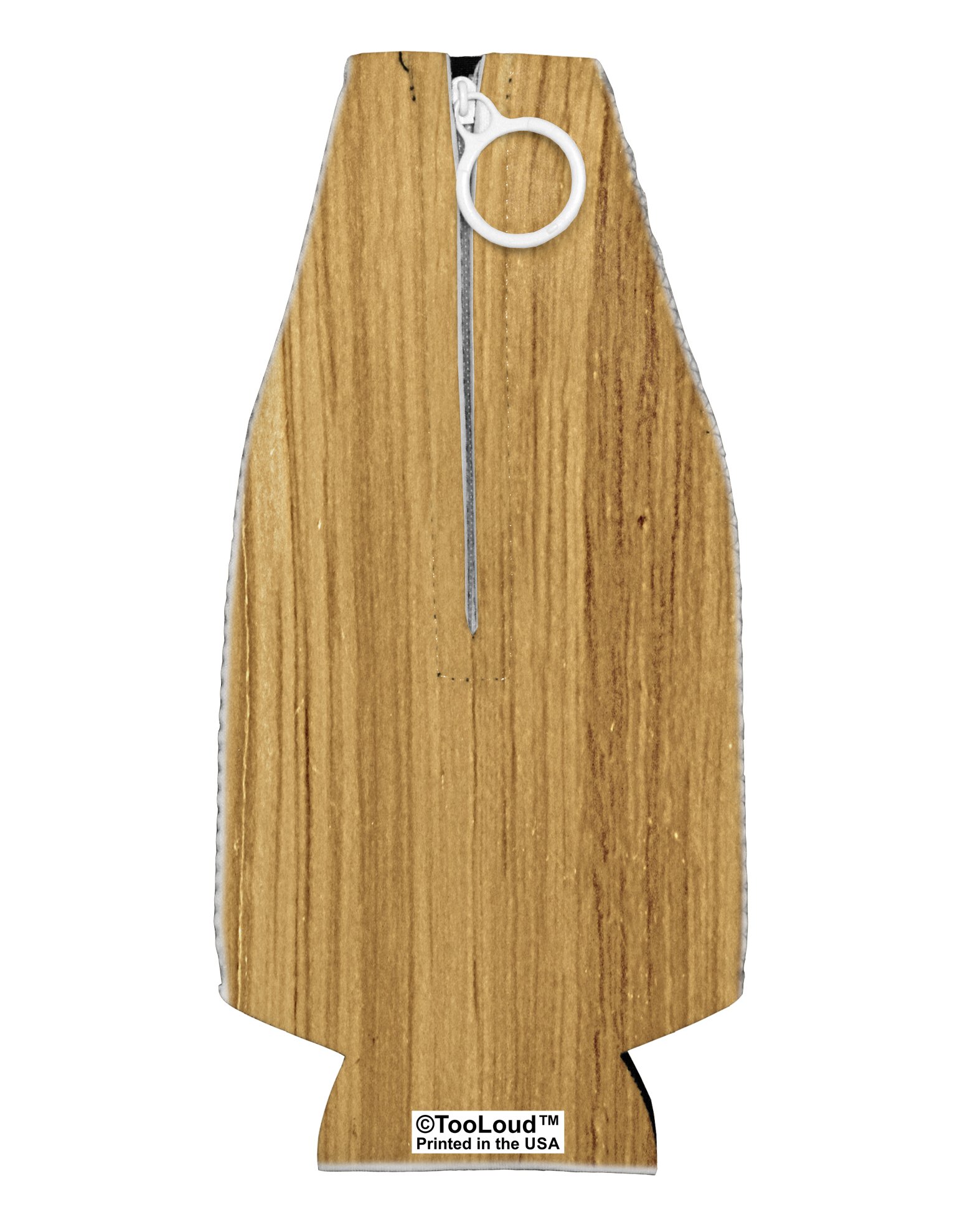 TooLoud Light Wood Look Collapsible Neoprene Bottle Insulator All Over Print
