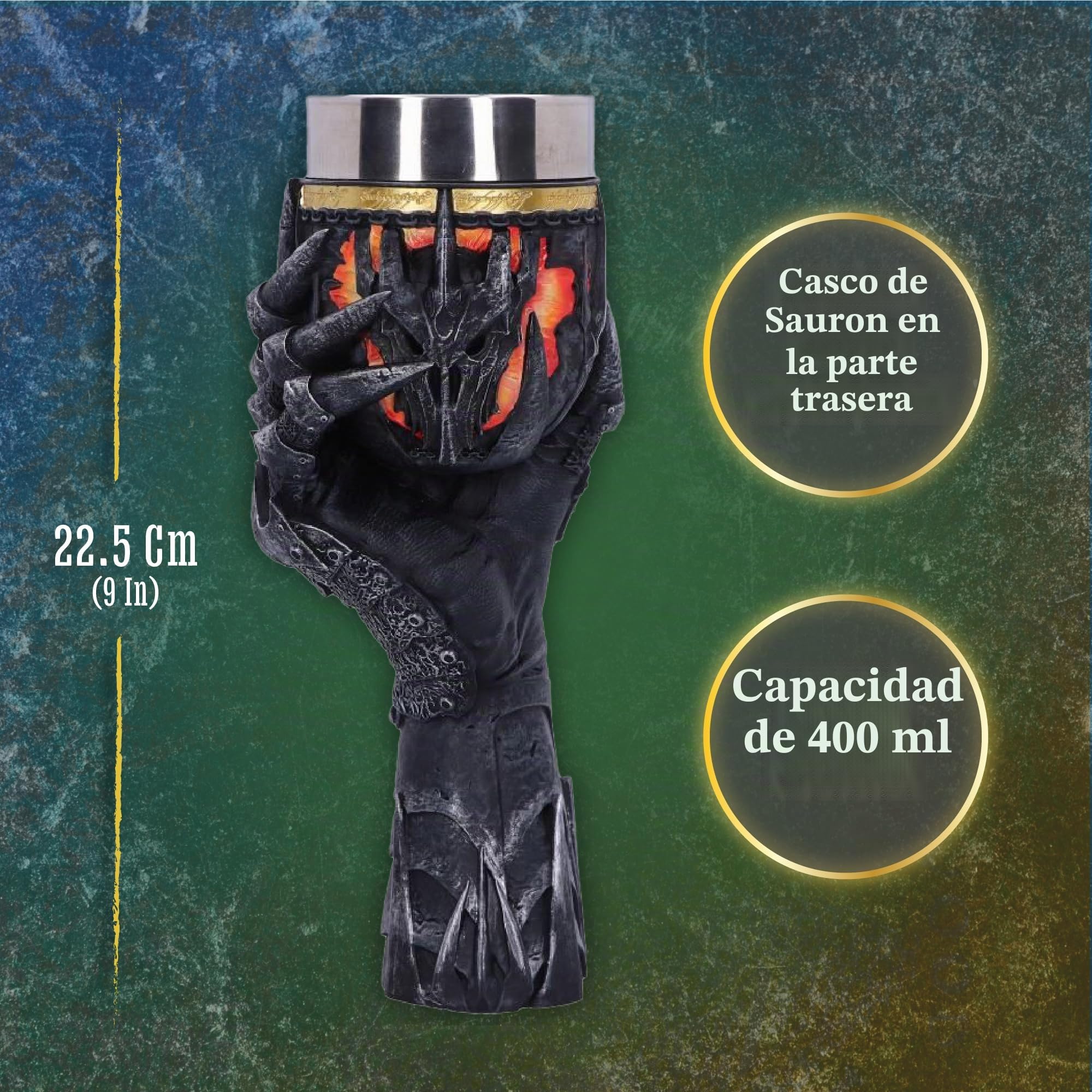 Nemesis Now Copa B5895V2 - Sauron con licencia oficial del Señor de los anillos, gris, 22,5 cm