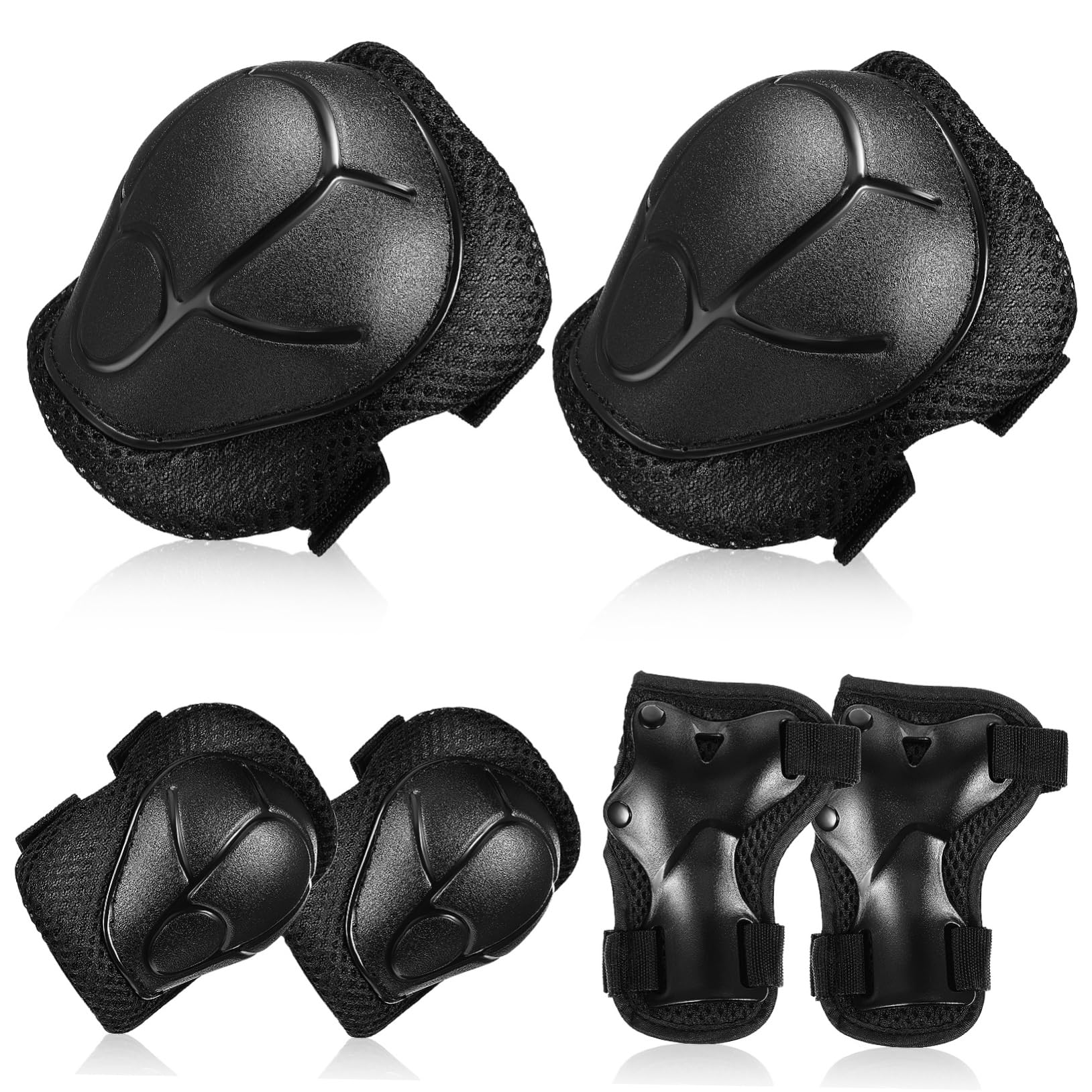 Gogogmee 1Set Skating Protective Gear Knee Elbow Pads for Snowboarding Roller Skating Comfortable Elastic Design Versatile Use Sandwich Mesh Lining