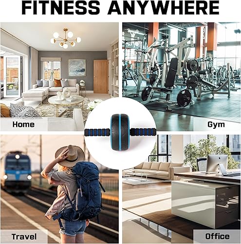 Miniatura 9 de Ab Roller Wheel,Ab Workout Equipment,Home Gym Equipment for Abdominal & Core Strength Training,Wider Ab Machine with Knee Pad Accessories,No Noise