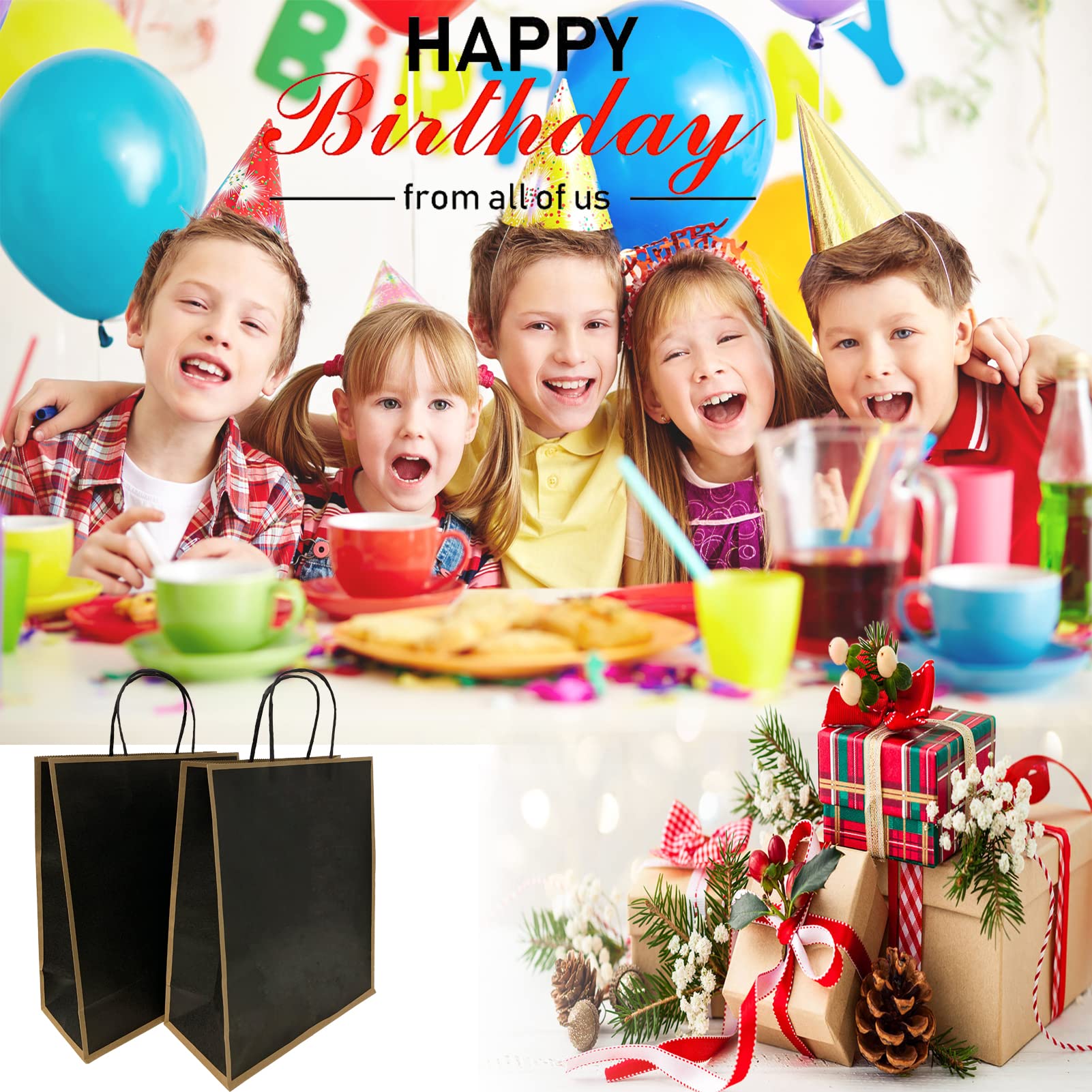 Vancone Lot De 30 Sacs En Papier Kraft Avec Anse - Blanc - Pour