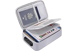 ENGPOW: Travel Fireproof Passport Lock Box Organizer