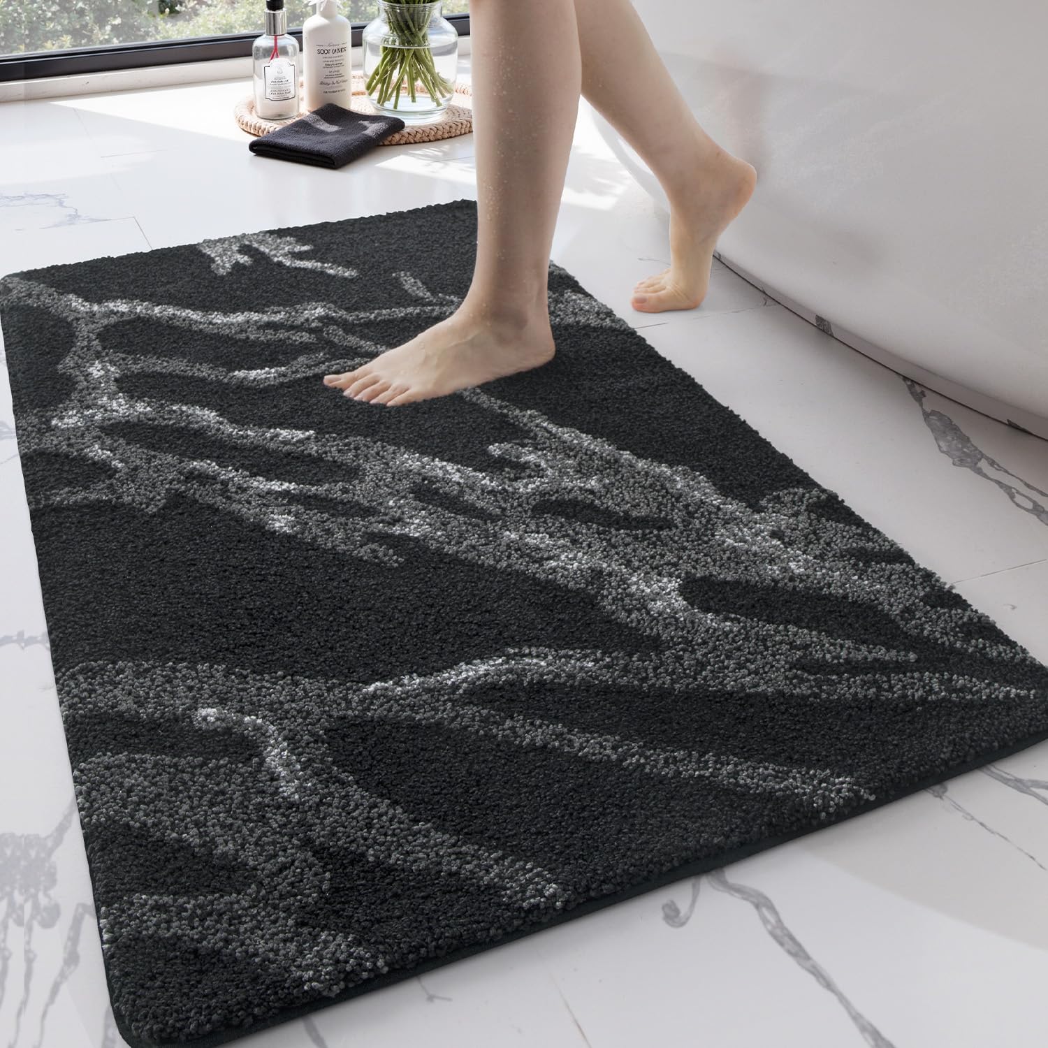 DEXI Tapis de Bain 40 x 60 c,Tapis Salle de Bain Absorbant et DEXI Tapis de Bain 40 x 60 c,Tapis Salle de Bain Absorbant et