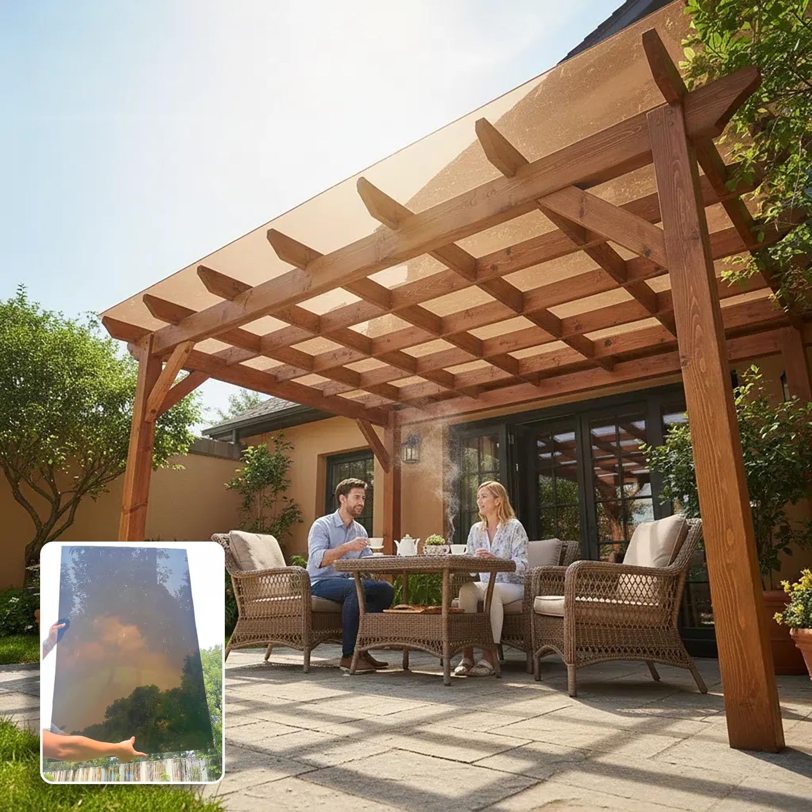 MTSYXYM 2mm Polycarbonate Sheet,Polycarbonate Greenhouse Panels,Roofing Transparent Insulation Daylighting Panels,Strong and not Easily Deformed,for