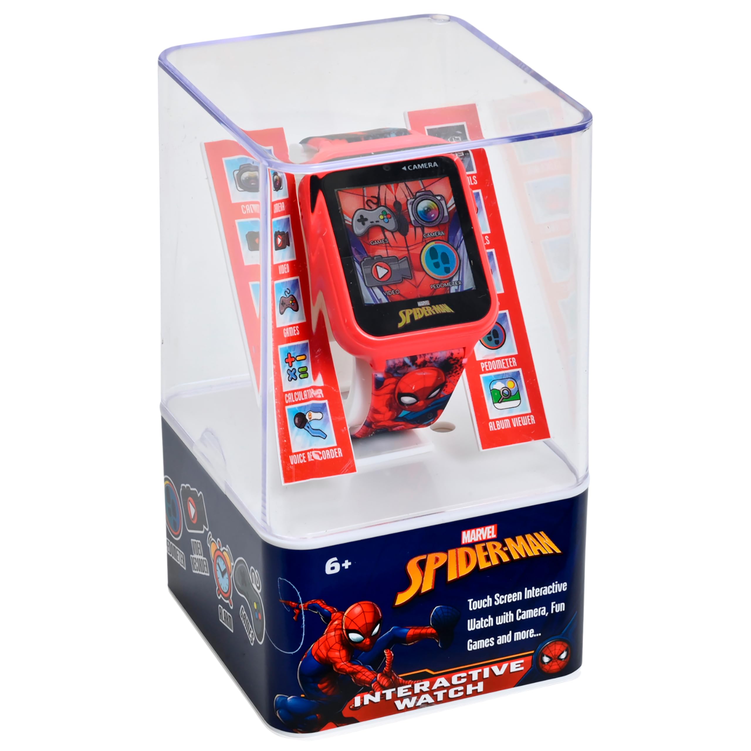 Kids Licensing - Reloj Inteligente Spiderman, Smartwatch niños, Correa Ajustable, Juegos incorporados, Multifuncional con Alarma y Cámara, Reloj inteligente niño, Diseño Original, Perfecto para Regalo