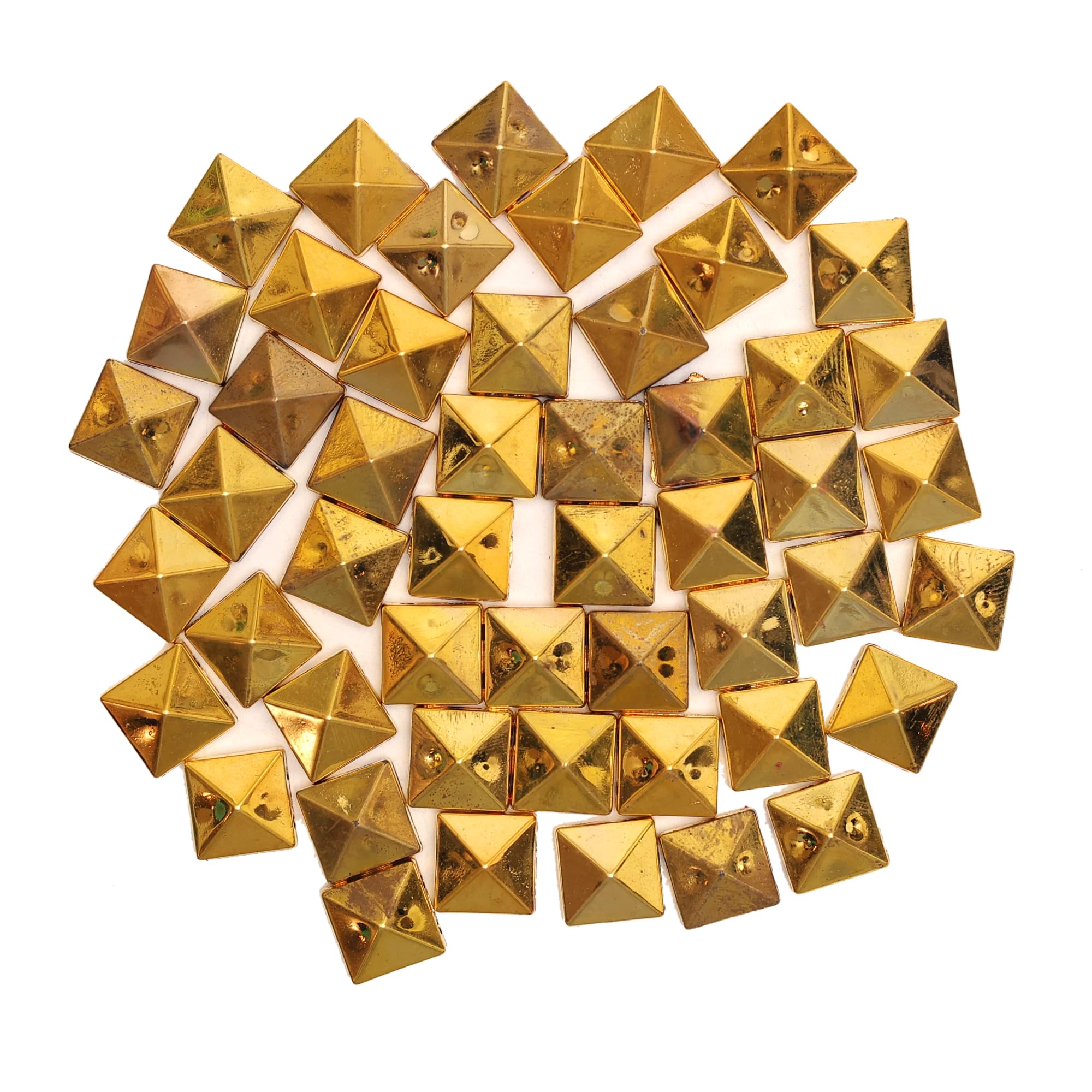 EmbroideryMaterial Pyramid Shape Double Hole Studs for Men/Women Earring, Jewellery Making, Embroidery (10 * 10MM, 50Pieces)