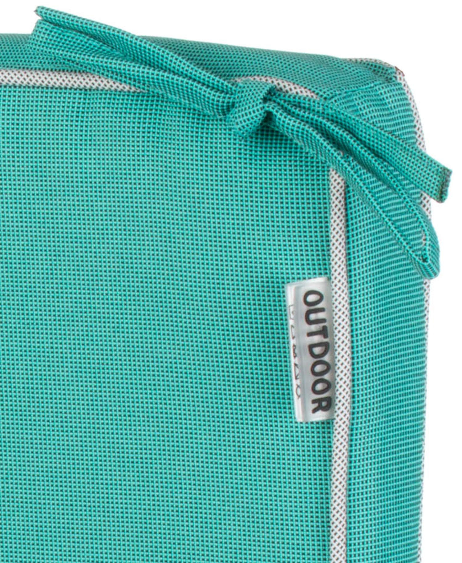 Brandsseller Coussin d’extérieur décoratif – Résiste à la saleté et à l’eau – Garnissage 220 g Dimensions : environ 40 x 40 x 4 cm. 2er-Vorteilspack Türkis - strukturiert