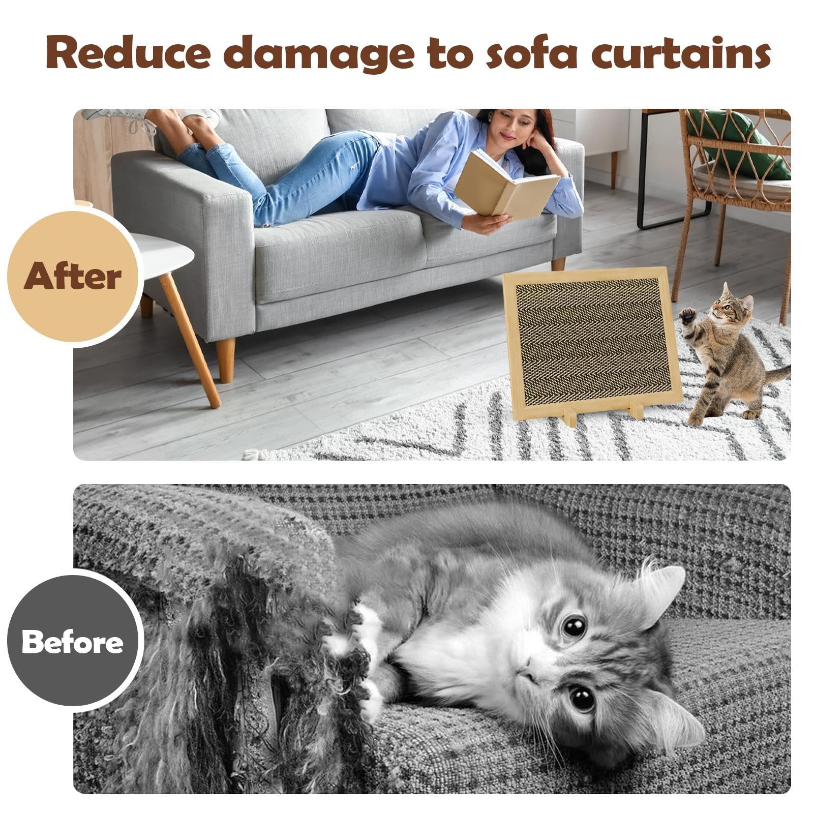 Griffoir pour chat – Repose-griffoir antidérapant pour chaton | Pour maison, chambre, salon, coin extérieur