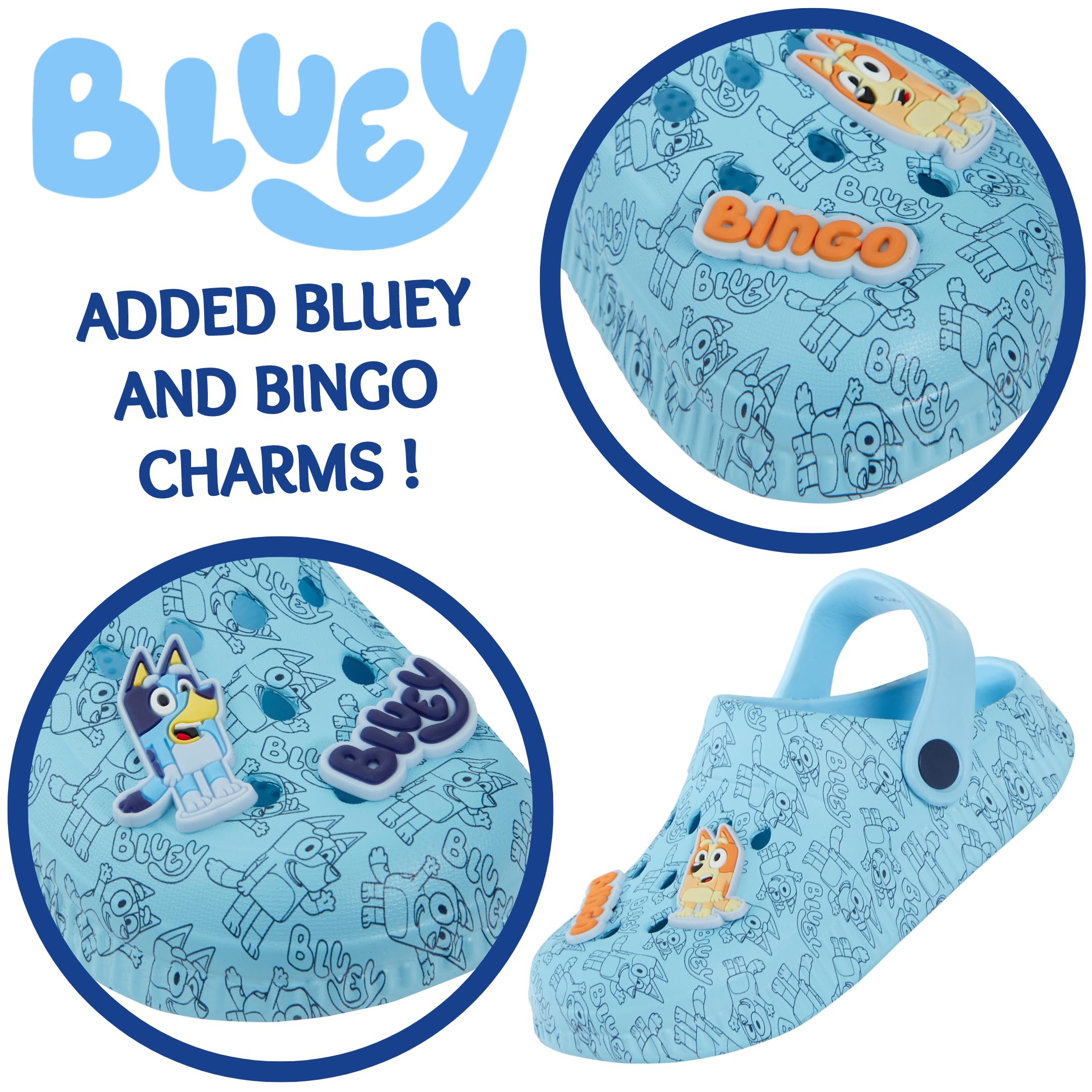 BlueY Zoccoli Bambini con Charm per Ragazzi e Ragazze Sandali Sliders con Cinturino alla Caviglia Scarpe da Spiaggia per Le Vacanze