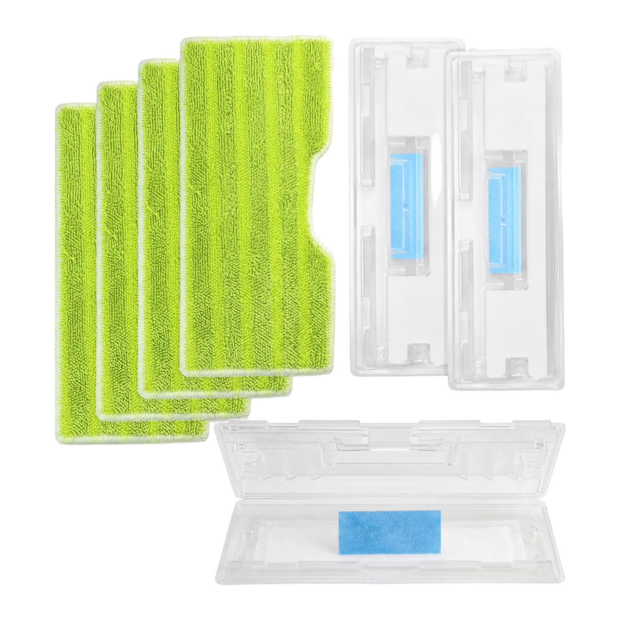 4 Refills for Shark VacMop Pads, Re-usable Pad Refills with 3 Dirt Chambers Compatible with Shark VacMop Vacuum Spray Mop Reusable Vac Mop Pads Washable Microfiber Pad for VM252 VM190 VC205 Model