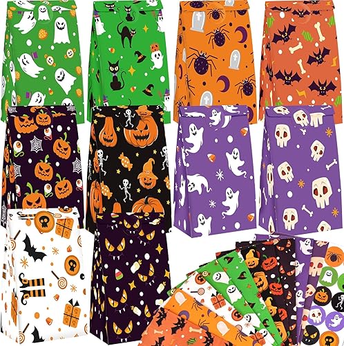 VGOODALL 54 bolsas de regalo de Halloween a granel, bolsas de papel de Halloween, bolsas de dulces, bolsas de regalo, bolsas de aperitivos para