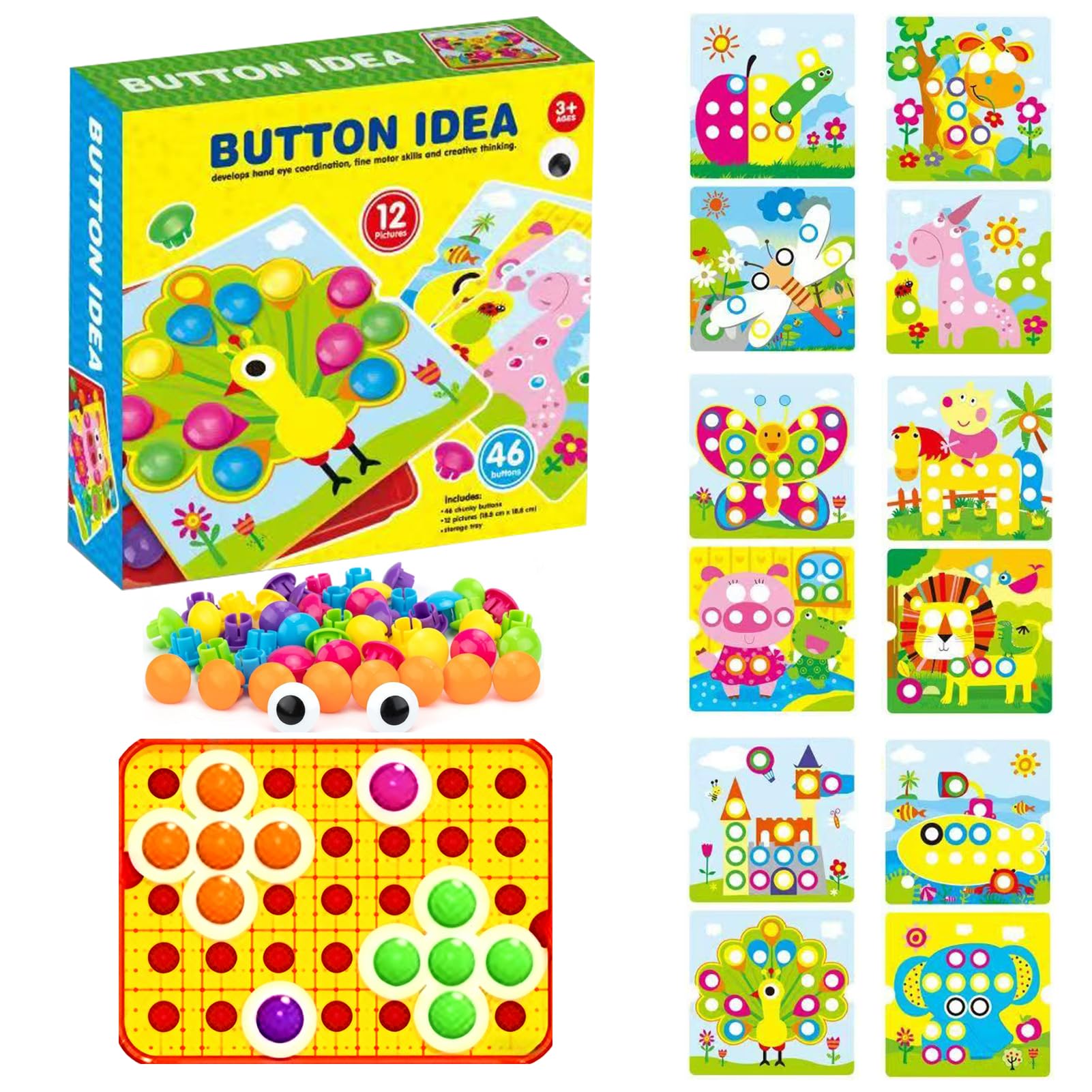 Cylora Montessori Toys Mozaika zabawka dla dzieci od 2 lat, do nauki kolorów, prezent dla dziewcząt lub chłopców, gra w dobór kolorów, zabawka edukacyjna