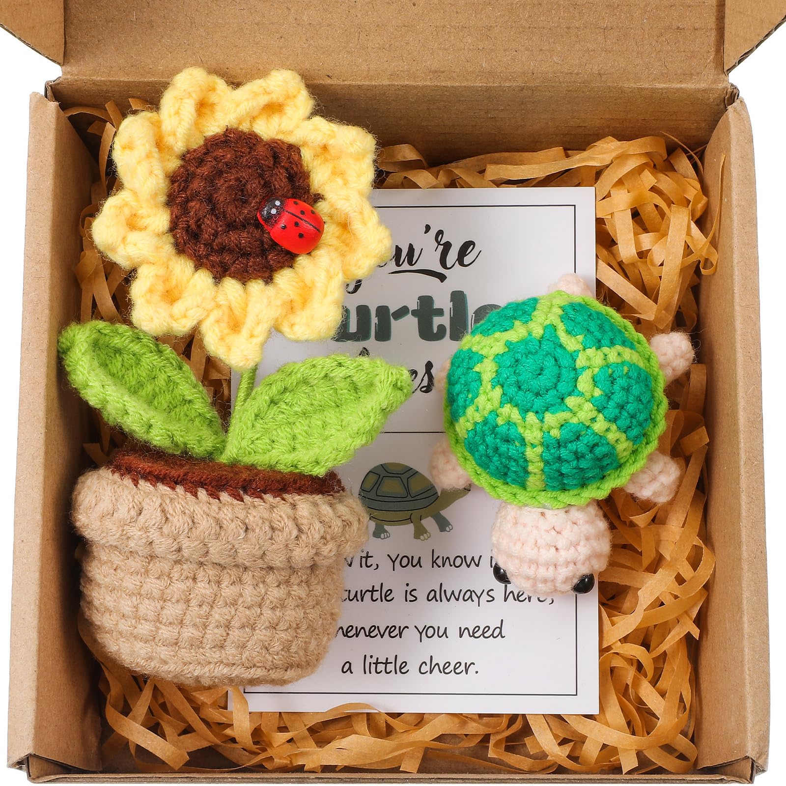 Amazon.com: Mini Funny Positive Turtle, 2 Pcs Positive Turtle Crochet ...