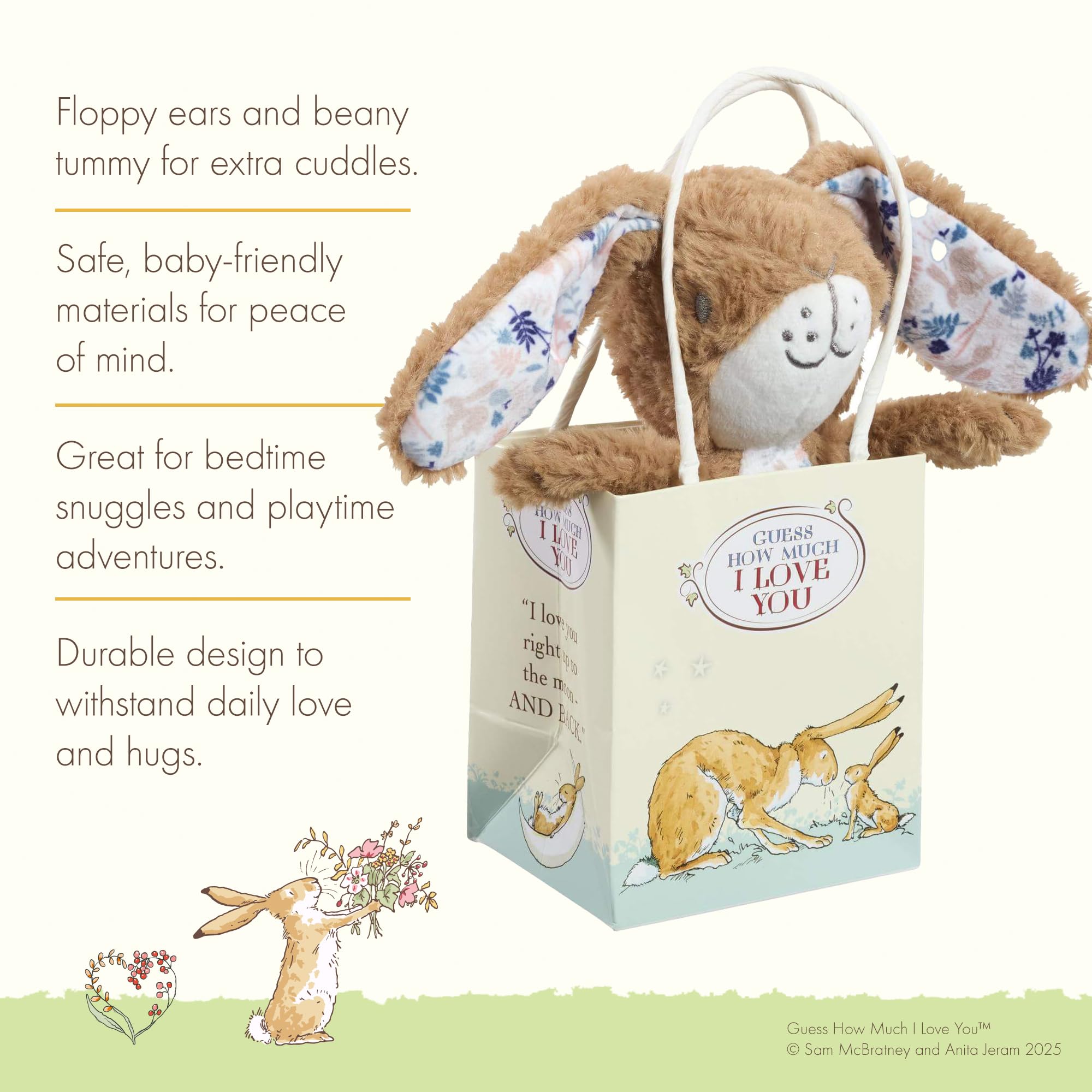 Rainbow Designs Guess How Much I Love You Hare, Soft Baby Teddy with Floppy Ears & Beany Tummy - Image 4