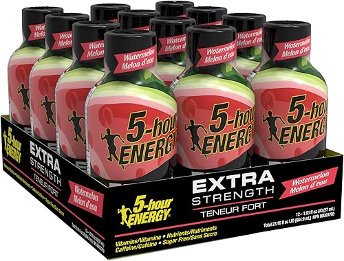 5-Hour Energy Extra Strength - Bebida energética de sandía sin azúcar, 1.93 oz (paquete de 12)
