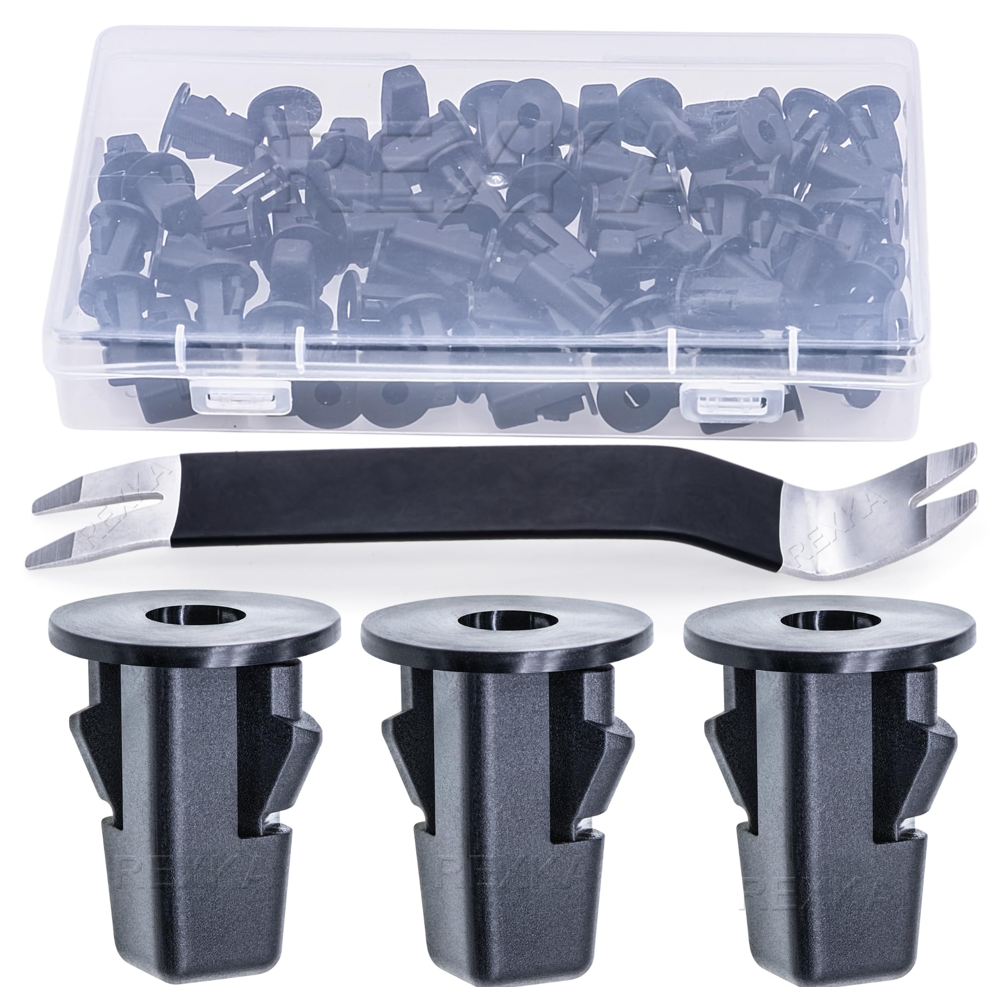Rexka 41pcs Fender Liner Clips Screw Grommet Retainer Compatible with Toyota 90189-06214 Tacoma Tundra - Multipurpose Auto Trim Panel Body Remover