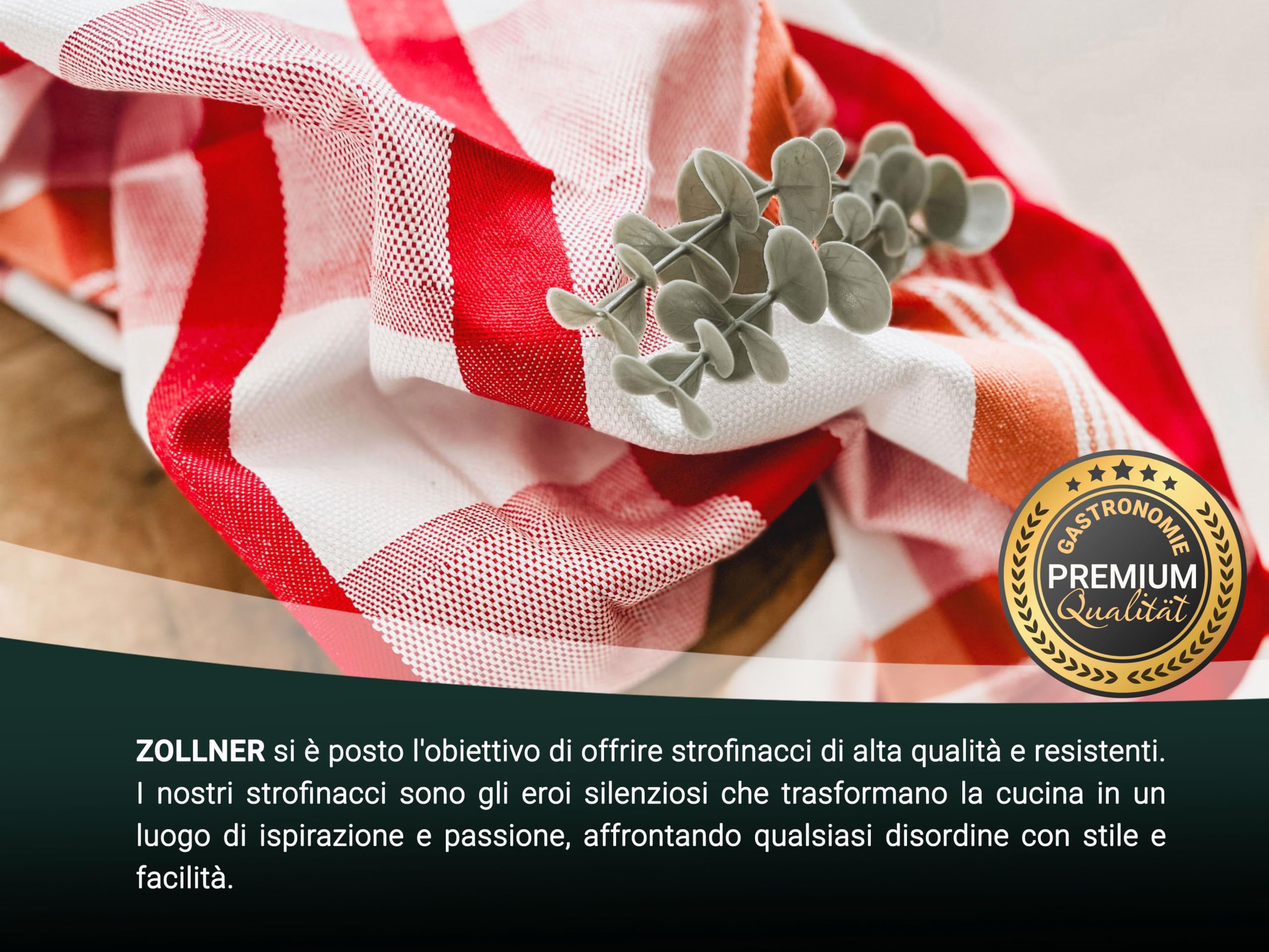 4 Strofinacci Cotone 50x70 Cm - Assorbenti, Lavabili A 60°C - Quadretti Neri - Qualità Ristorante OEKO-TEX - Foto 2