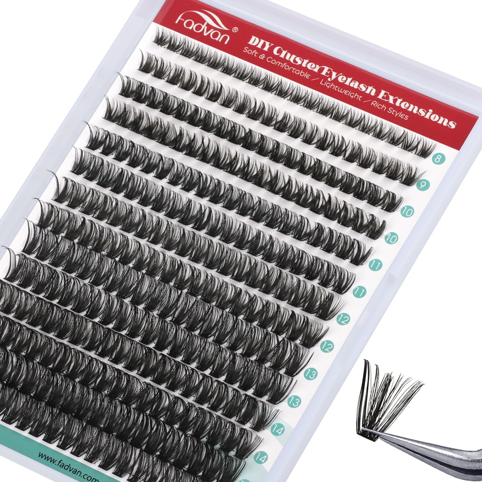 FADVAN Ciglia Finte Ciuffetti Clusters 280Pcs 60D Mix 8-16mm Volume Fai Da Te Extension Ciglia Finte Individuali Naturali DIY(60D-0.07D Curl) MIX 8-16 DHRR-60P-07D