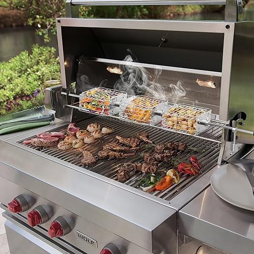 Miniatura 10 de Onlyfire - Juego de 2 cestas de acero inoxidable para la mayoría de parrillas de carbón y gas, se adapta a hexágonos de 12 pulgada, hexagonal de 38