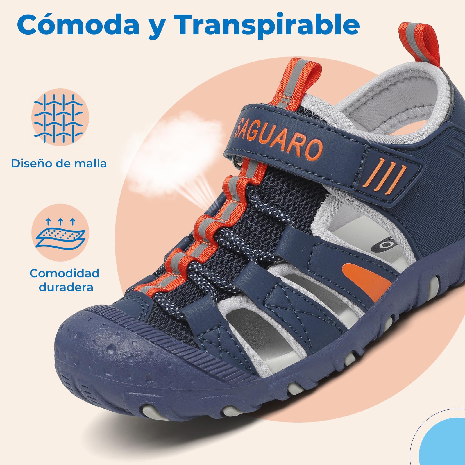 SAGUARO Sandalias Calzado de Verano para Niños Puntera Cerrada para Trekking y Senderismo Tallas 25-38