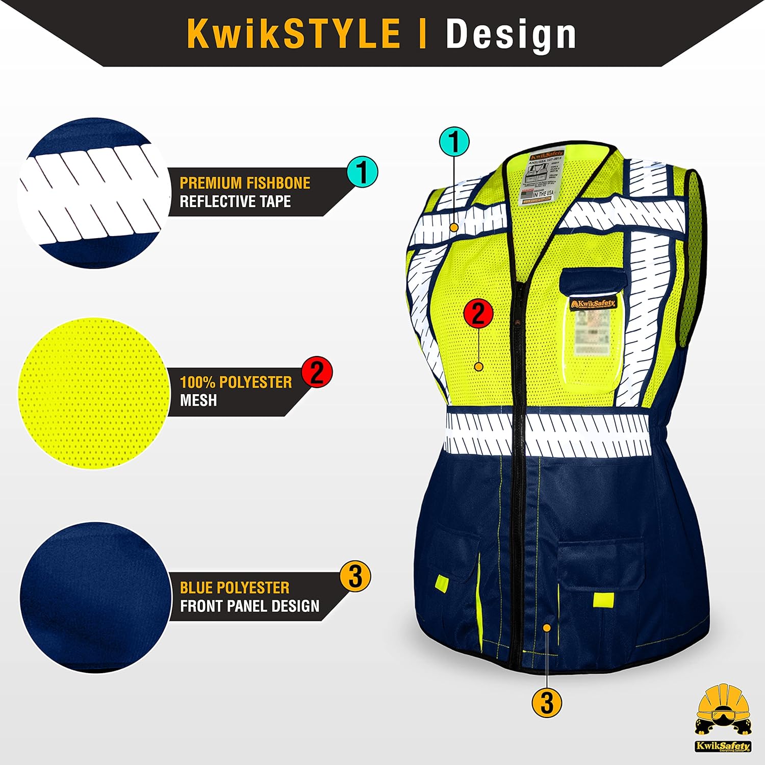 KwikSafety - Charlotte, NC - SHERIFF & SPECIALIST Class 2 & Class 3 Hi Vis ANSI OSHA Safety Vest for Women - Image 2