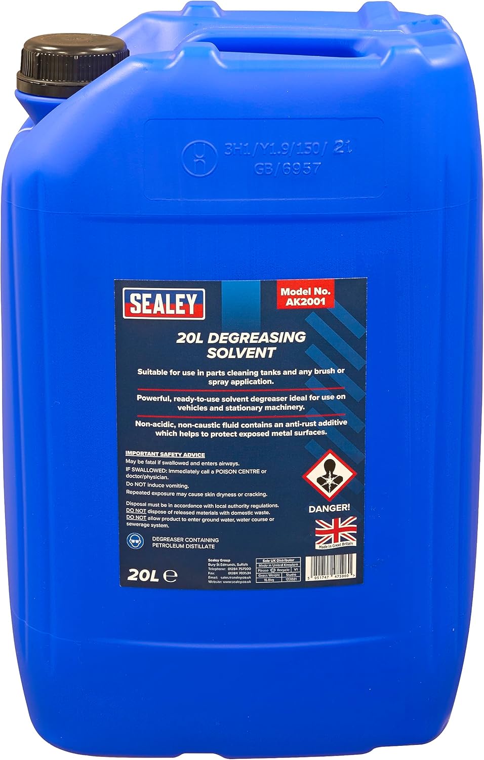 Sealey AK2001 Degreasing Solvent 20ltr