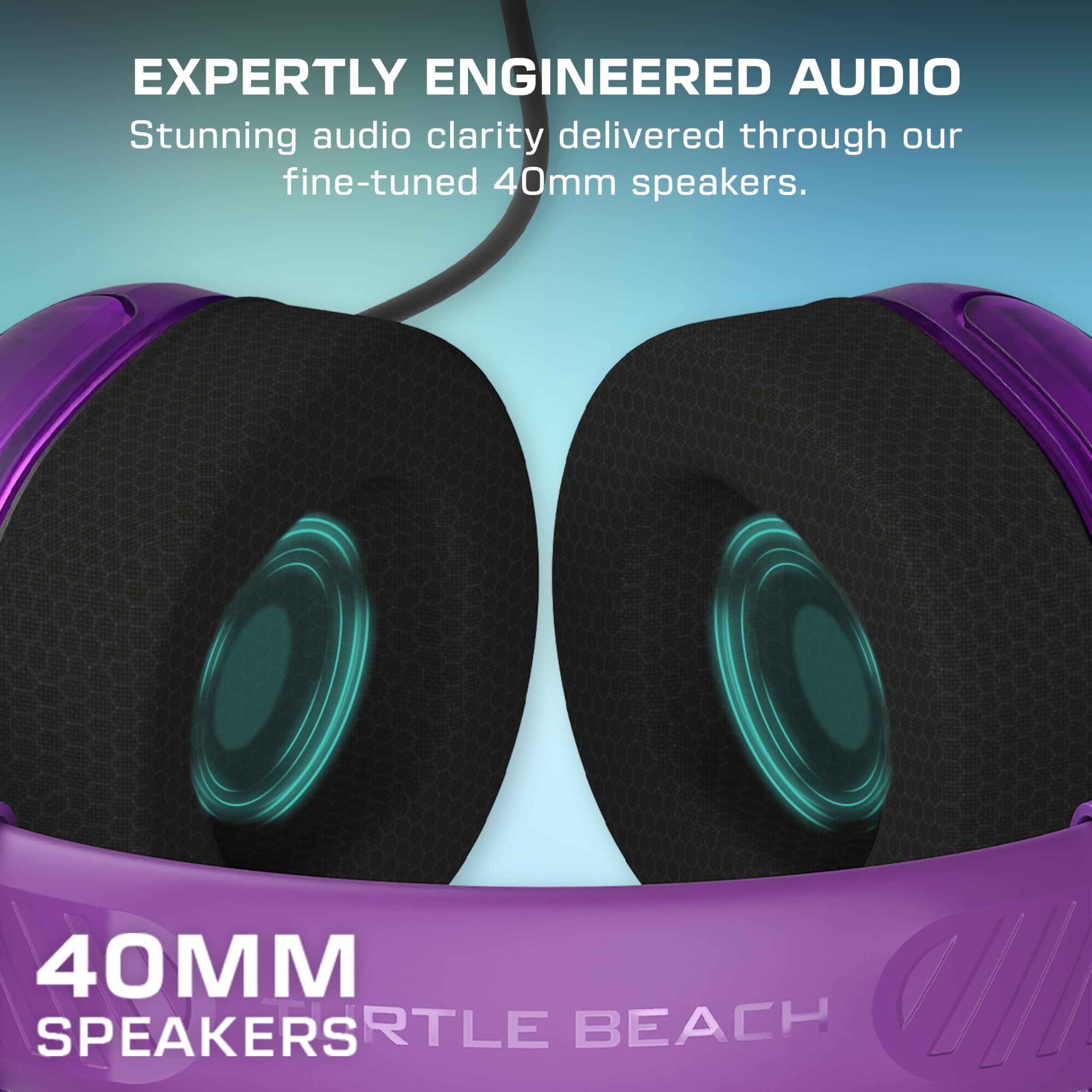 Turtle Beach Airlite Fit Auriculares con Cable para Juegos en Morado fantasmal con Licencia Oficial para Todos los Nintendo Switch: micrófono abatible y silenciable, Orejeras de Comodidad Superior