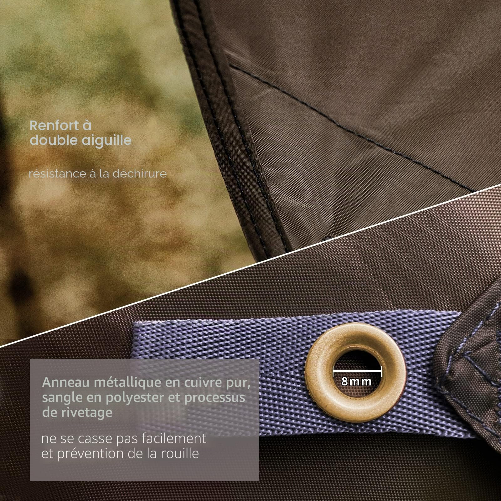 Unigear Tarp Bivouac Hexagonal Léger Imperméable Coupe-Vent pour Camping | Bâche de tente portable et résistante, abri contre pluie et neige, adaptée à la randonnée, plage et sorties plein air