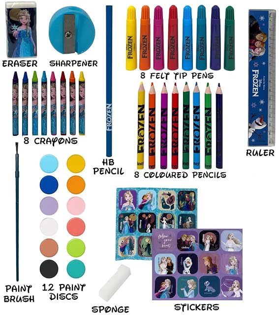 Foto 2 de 7 de CARTOON Set con 65 colores y juego de papelería para niños con diseño de Disney y pintura