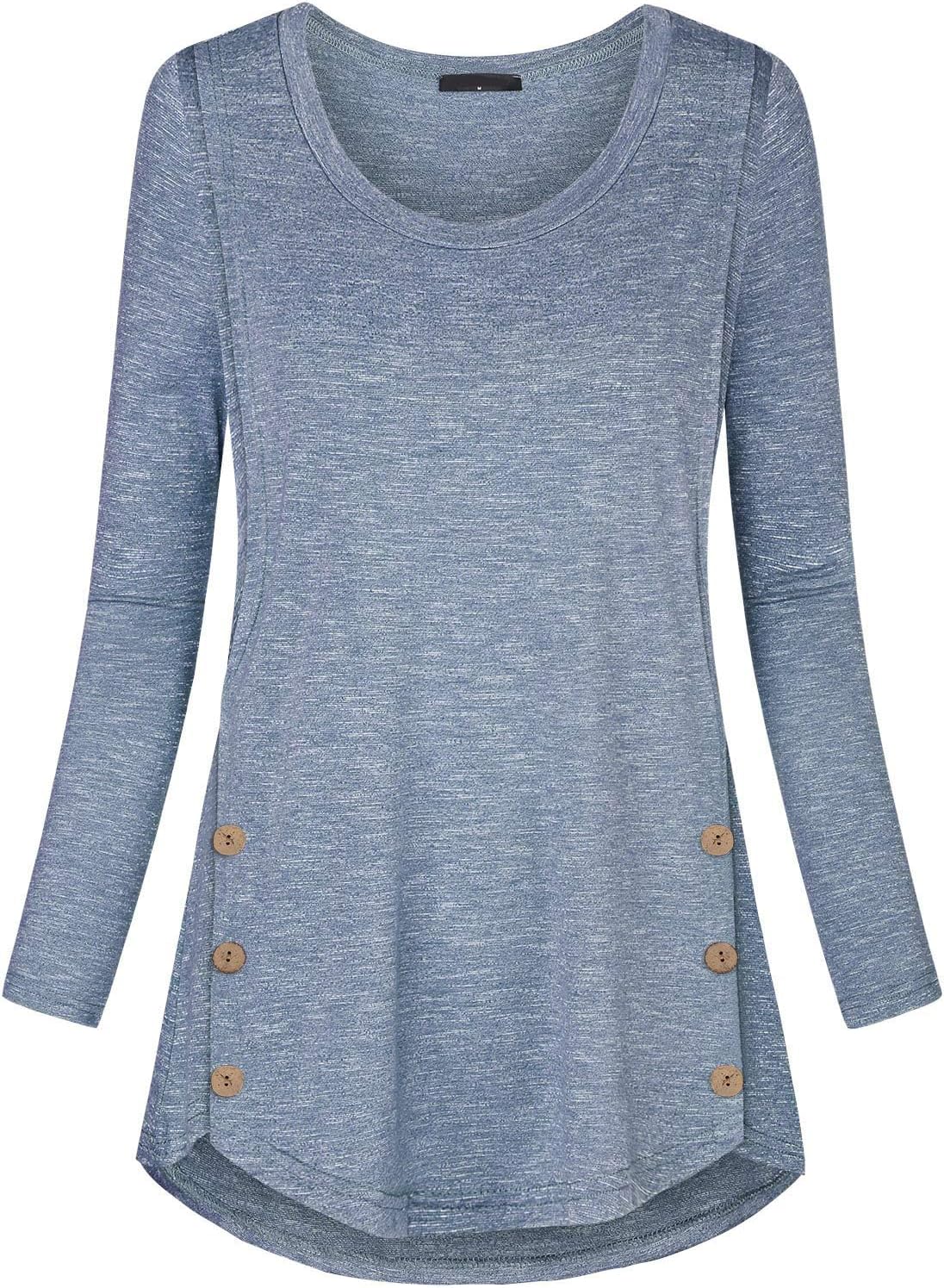 connche Women's Button Side Maternity Tunic Nursing Tops for Breastfeeding - Image 2