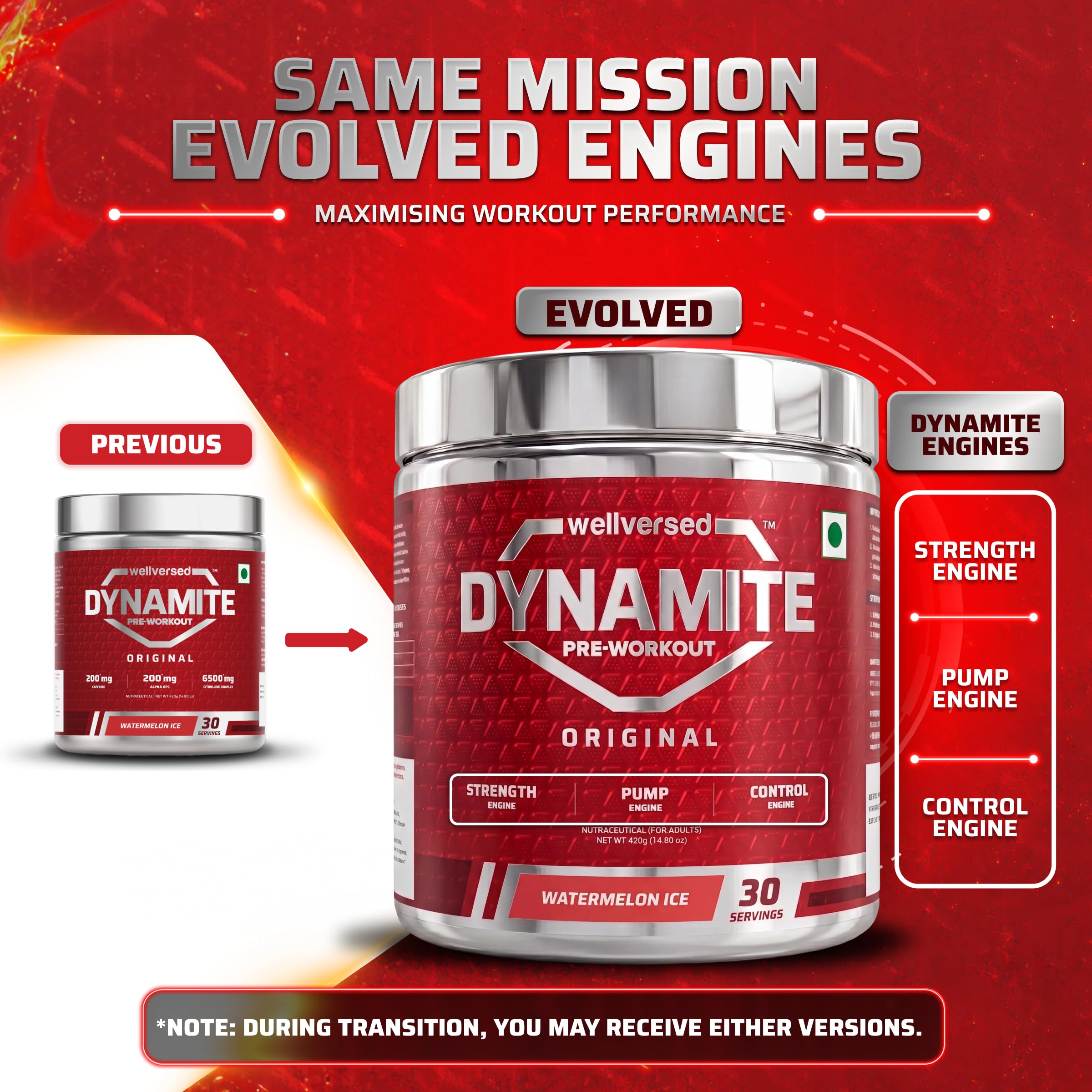 Dynamite Original Pre Workout For Men, Watermelon Ice, 30 Servings 1