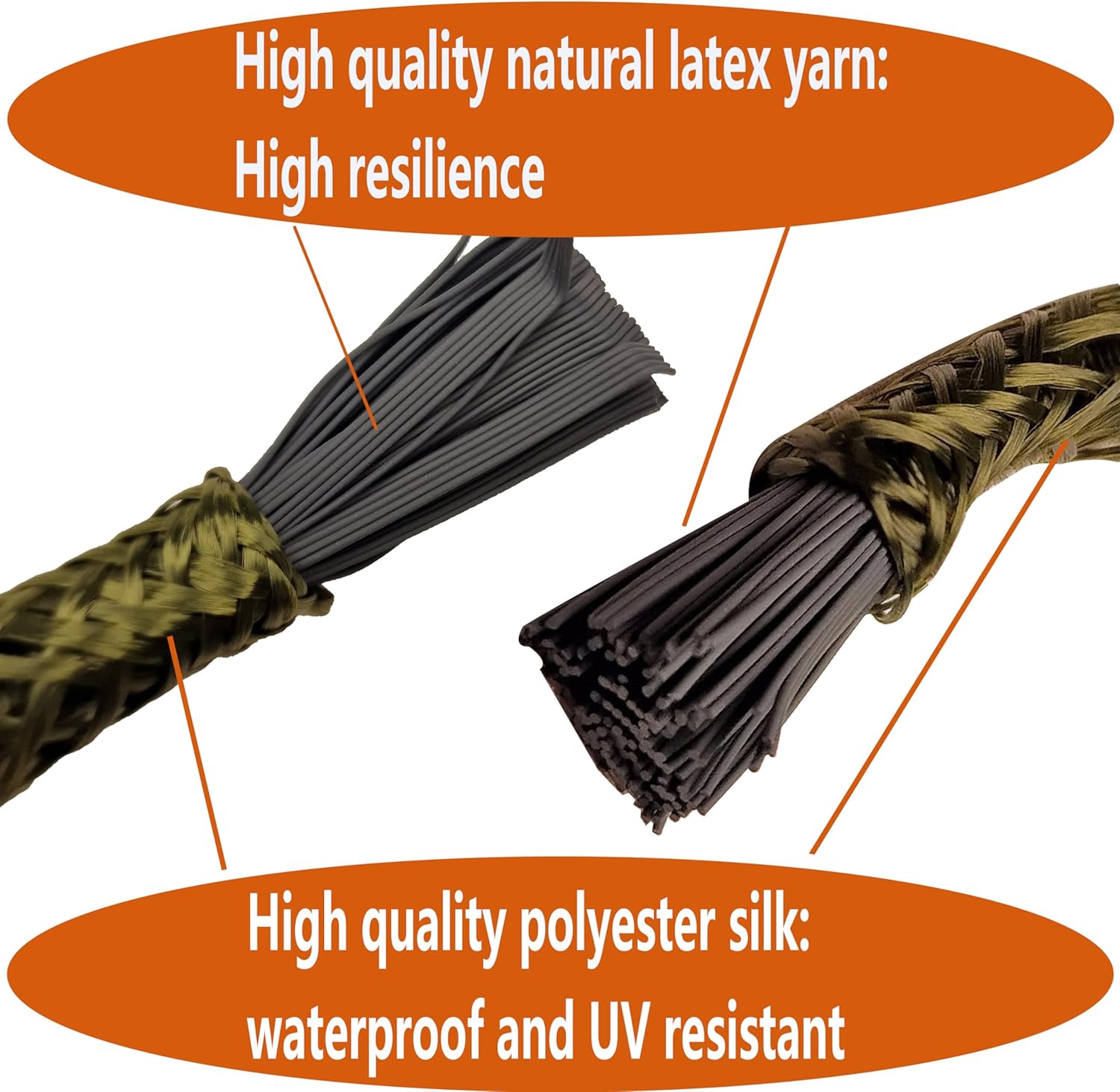 Bungee Cord Green Polyester, 5/16" * 40" * 8 pcs, Heavy Duty Bungee Cord with Hooks, Multifunctional Bungee Cord with Hooks. Polyester Threads.