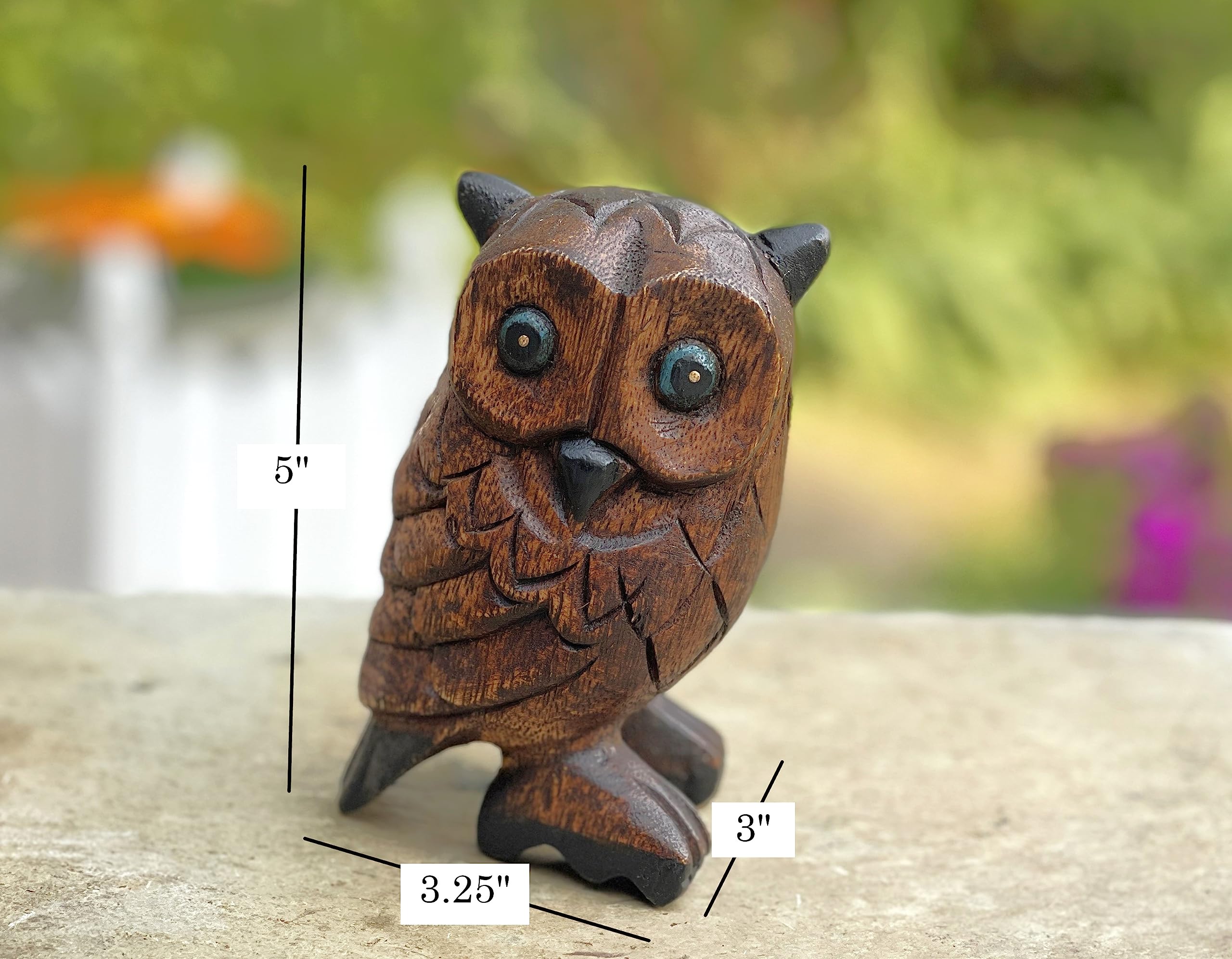 Amazon.co.jp: Land of Simple Treasures 手彫りのフクロウの置物