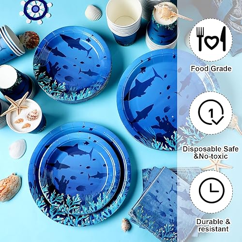 Miniatura 4 de Juego de 200 piezas de vajilla para fiestas, platos impresos, servilletas, vasos, decoraciones de mesa para baby shower, fiesta de cumpleaños