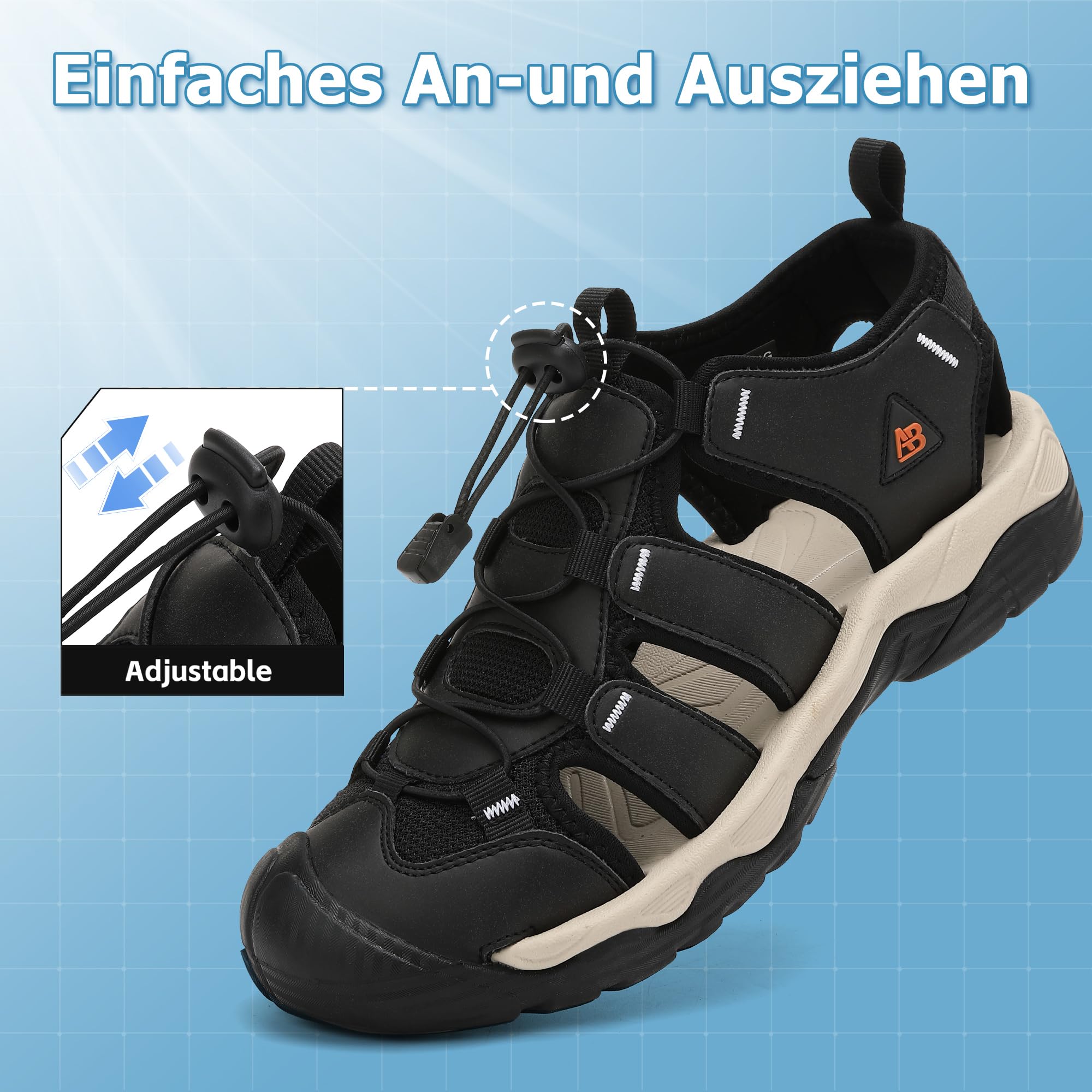 AX BOXING Sandales Hommes été Sandales Randonnée Homme Extérieur Marche Trekking Sportives Taille 41-45 EU