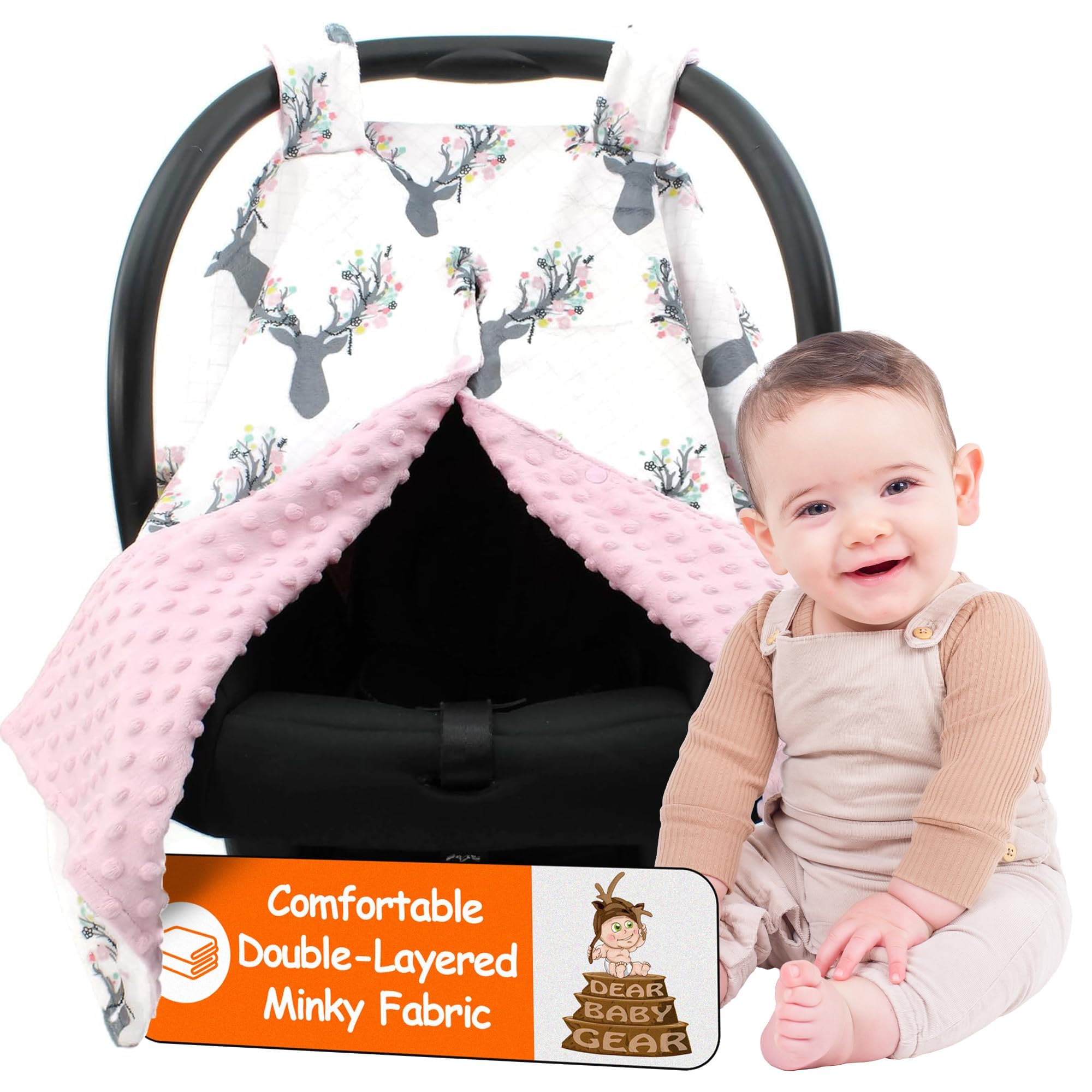 Dear Baby Gear Deluxe Koc dla niemowląt z drewna i kwiatów