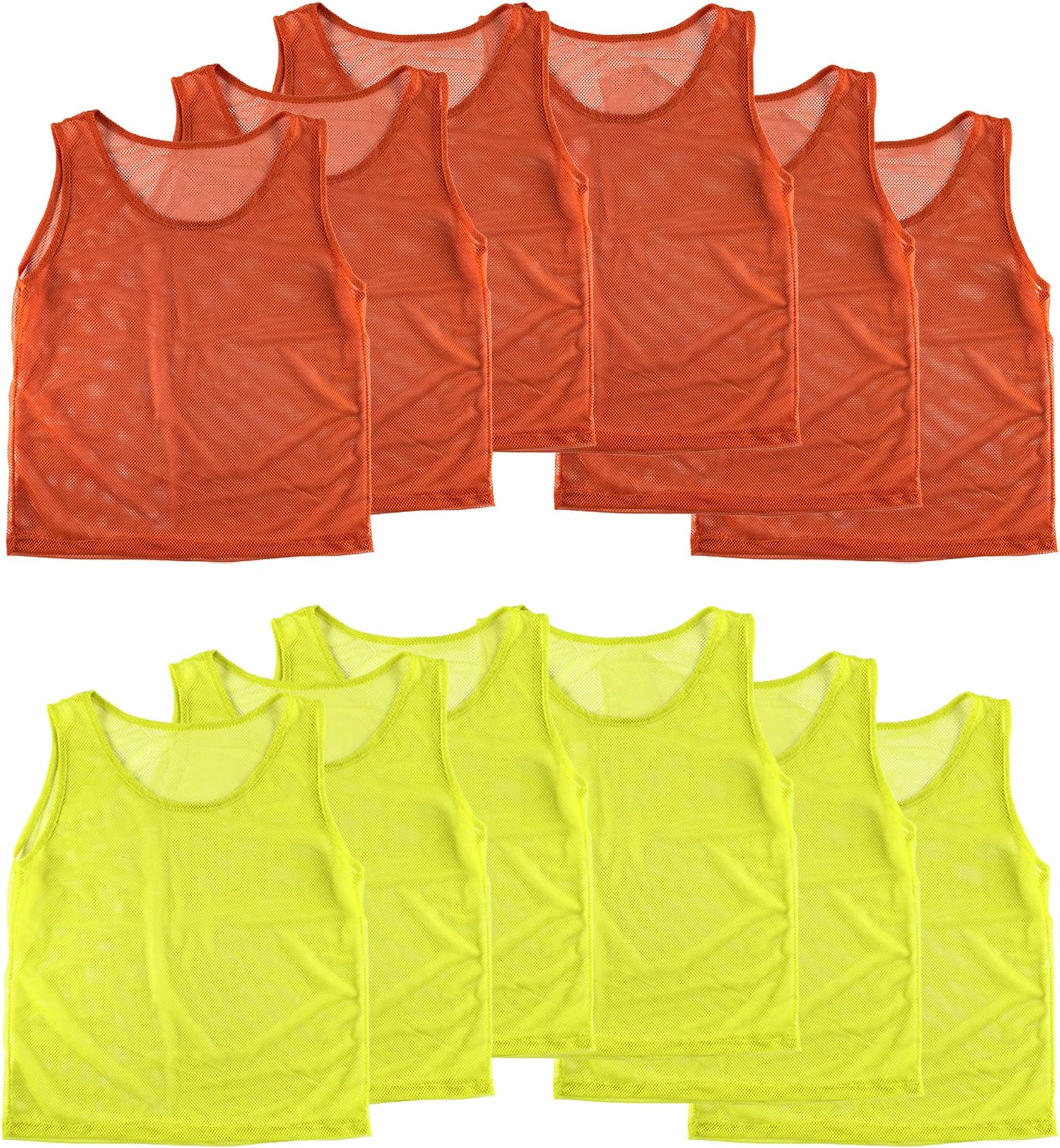 Super Z Outlet 12 Pinnies Scrimmage Vests Team Practice Jersey for Child Youth Teen Lightweight