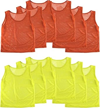 Super Z Outlet 12 Pinnies Scrimmage Vests Team Practice Jersey for Child Youth Teen Lightweight
